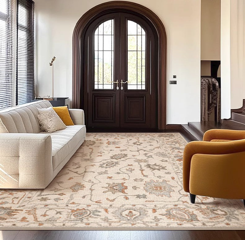 Floral Pattern Modern Area Rugs - Soft Non-Slip Farmhouse, Bedroom, Dining & Living Room Rug - Perfect for Home Decor, Boho Style & Cozy Interior Design