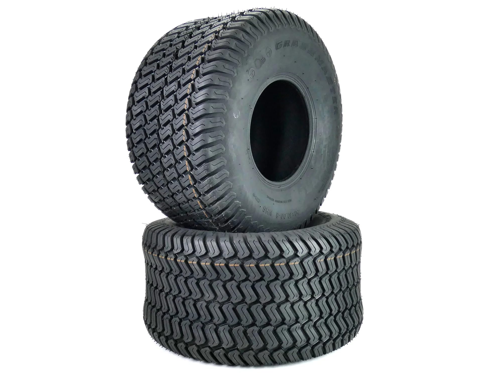 (2 Pack) OTR 20x10.00-8 Grassmaster 4 Ply Lawn Tractor Tires - Heavy Duty Garden & Zero Turn Mower Tires for Superior Traction - Perfect for Lawn Care, Landscaping & Commercial Use