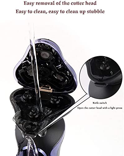 4D Rotary Electric Shaver for Men - Rechargeable Cordless Beard Trimmer with Pop-up Trimmer, Waterproof Wet/Dry Shaving - Perfect for Travel, Gym & Daily Grooming Routine