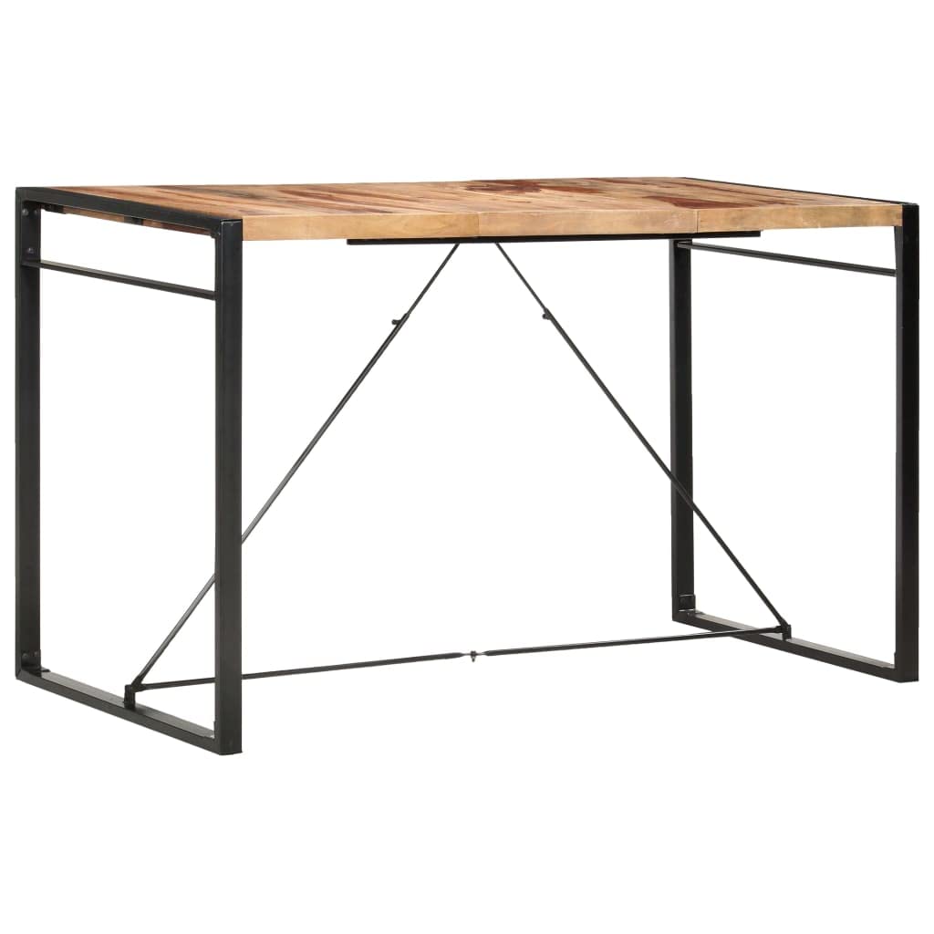 Solid Sheesham Wood Bar Table with Metal Legs - 70.9