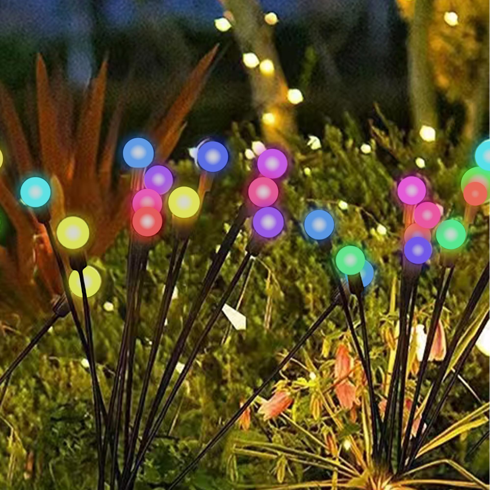 Solar Powered Outdoor Garden Lights - Waterproof Colored LED Solar Lights for Courtyard, Lawn & Holiday Decorations (2-Pack, Chromatic) | Perfect for Patio, Pathway & Backyard Lighting