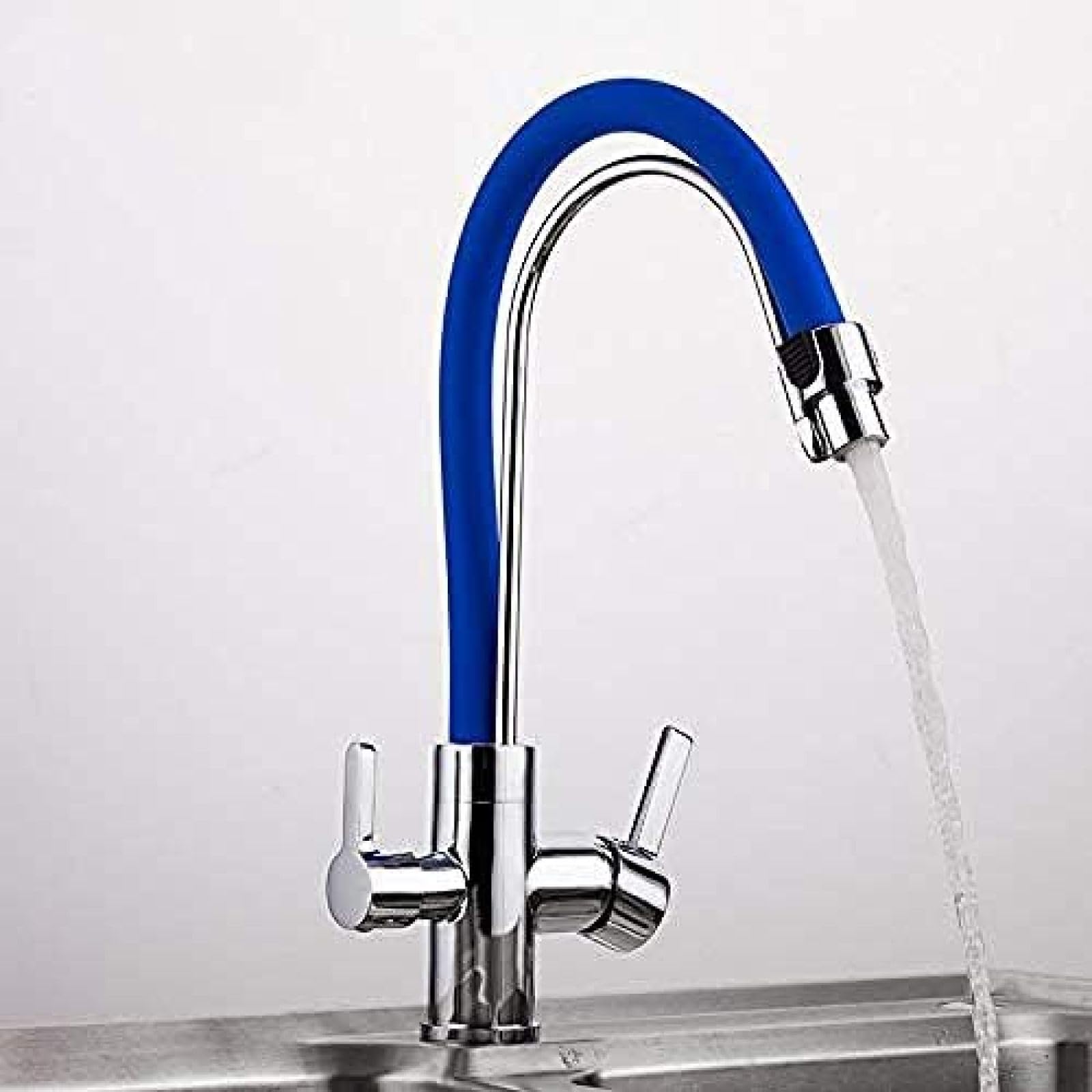CRJUS Kitchen Faucet with Water Filter - High Arc Pull Down Sprayer, Lead-Free Drinking Water Tap, Brushed Nickel Finish for Modern Sink - Perfect for Cooking, Washing Dishes & Purified Drinking Water