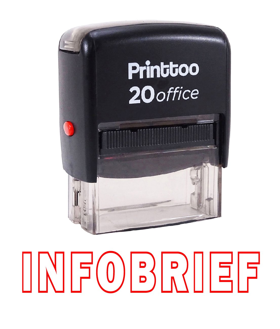 Custom Self-Inking Rubber Stamp - Printtoo Office Stationery INFOBRIEF - Personalized Red Stamp for Documents, Mail & Paperwork (Ideal for Offices, Schools & Home Use)