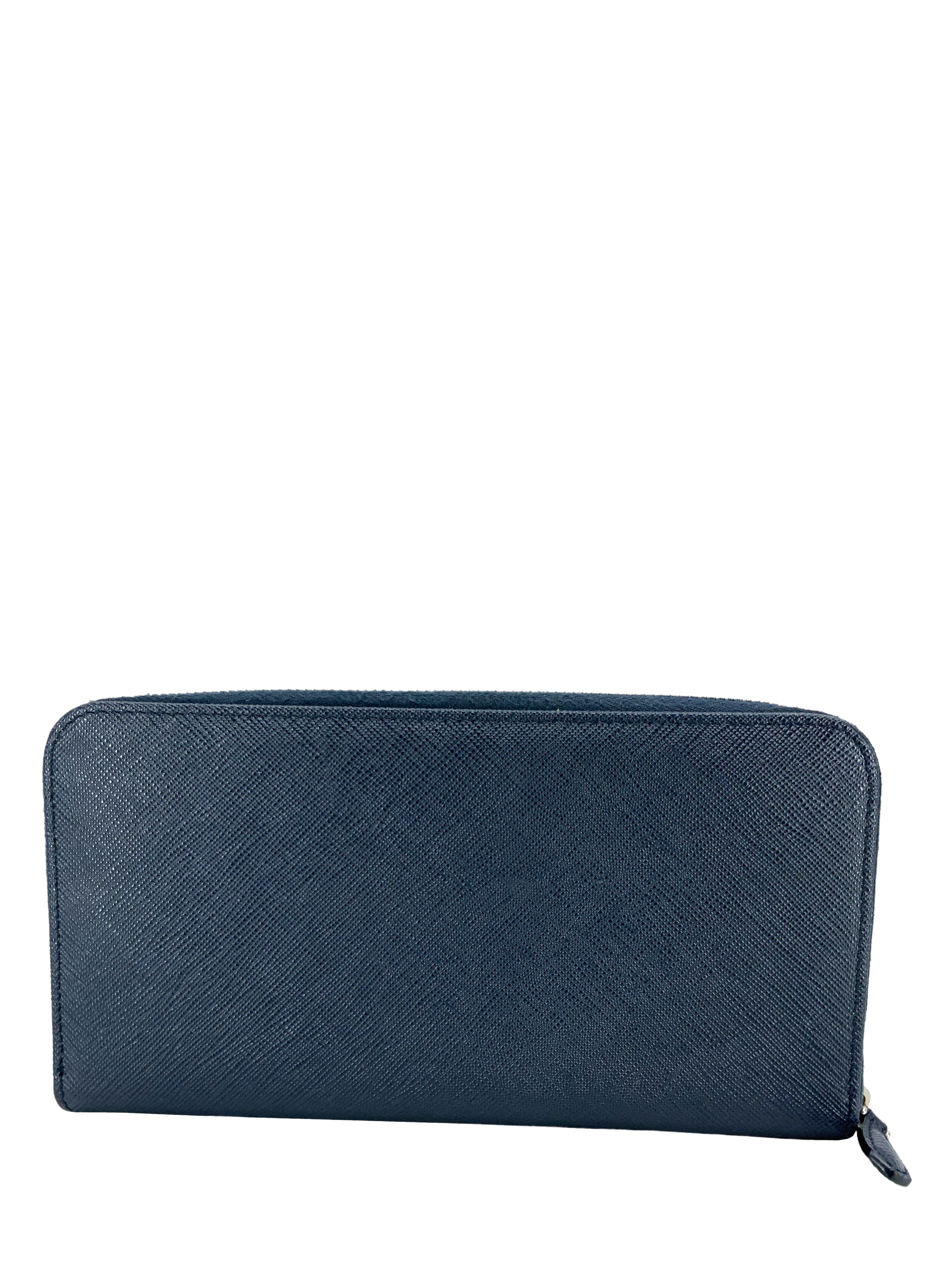 Prada Saffiano Leather Large Zip Wallet for Women | Luxury Designer Bifold Wallet with Multiple Card Slots | Perfect for Everyday Use, Travel & Business