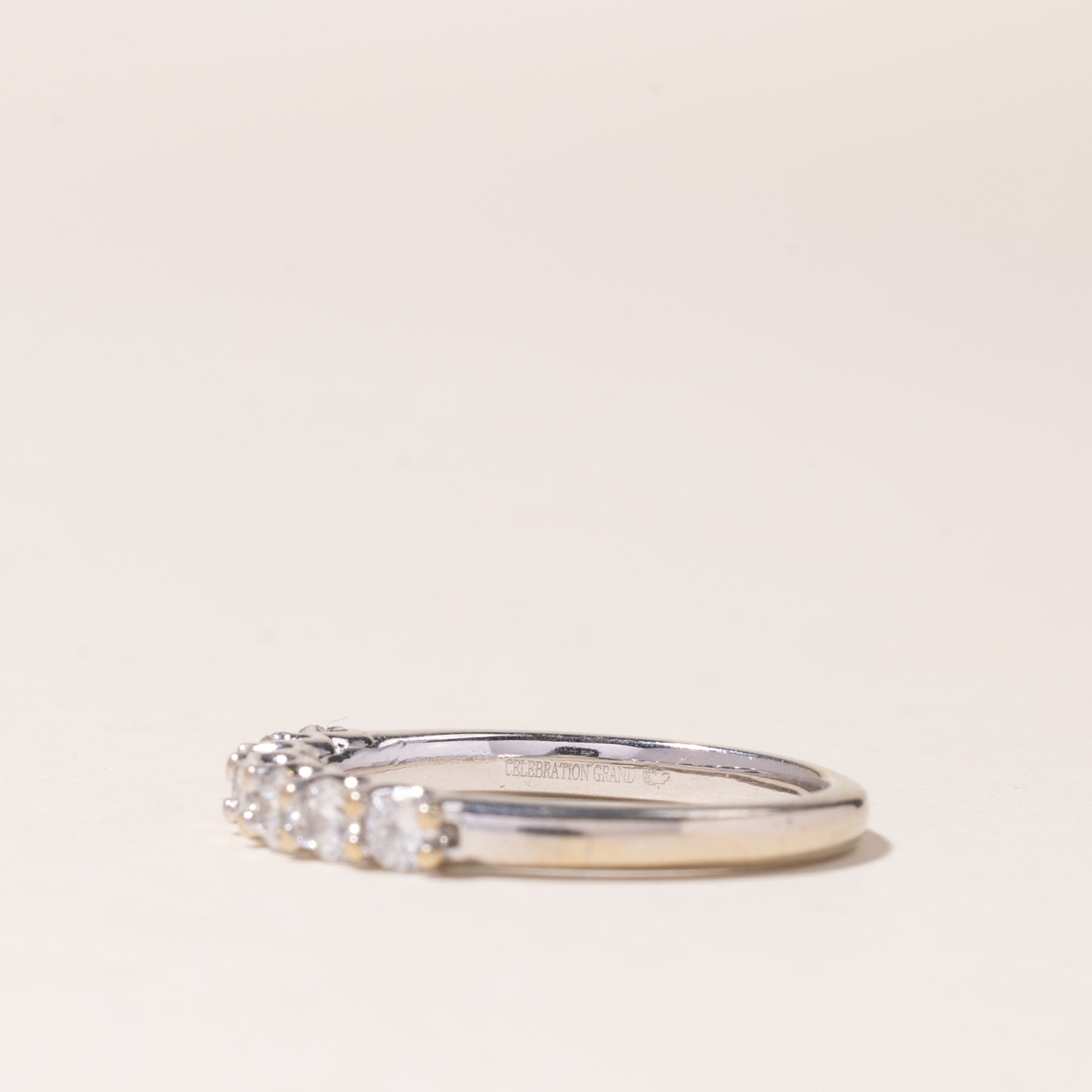 14K White Gold Semi Eternity Diamond Band Ring - 0.50ctw Total Weight | Size 6.25 | Perfect for Anniversary, Engagement, Wedding & Everyday Elegance
