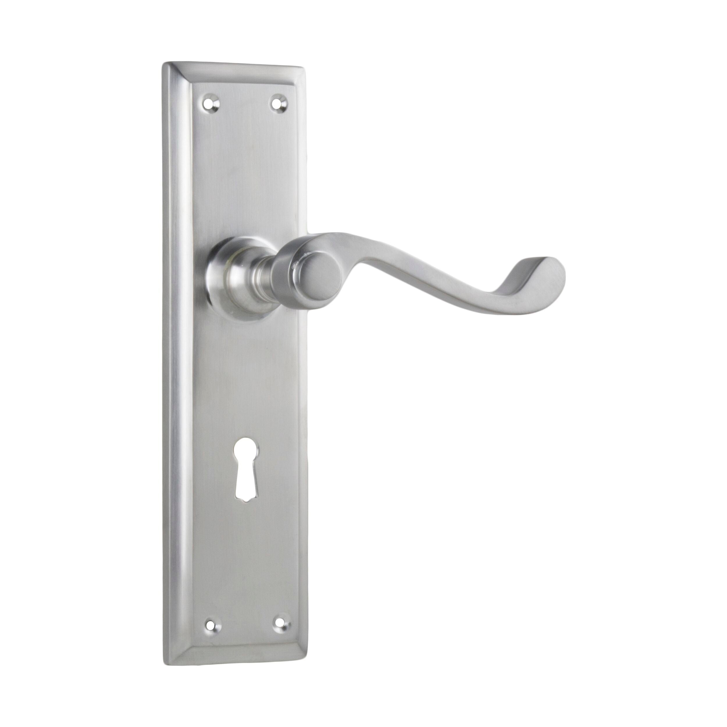 Milton 0795 Satin Chrome Door Lever Lock Pair - H200xW50xP68mm - Perfect for Bedroom, Bathroom & Interior Doors