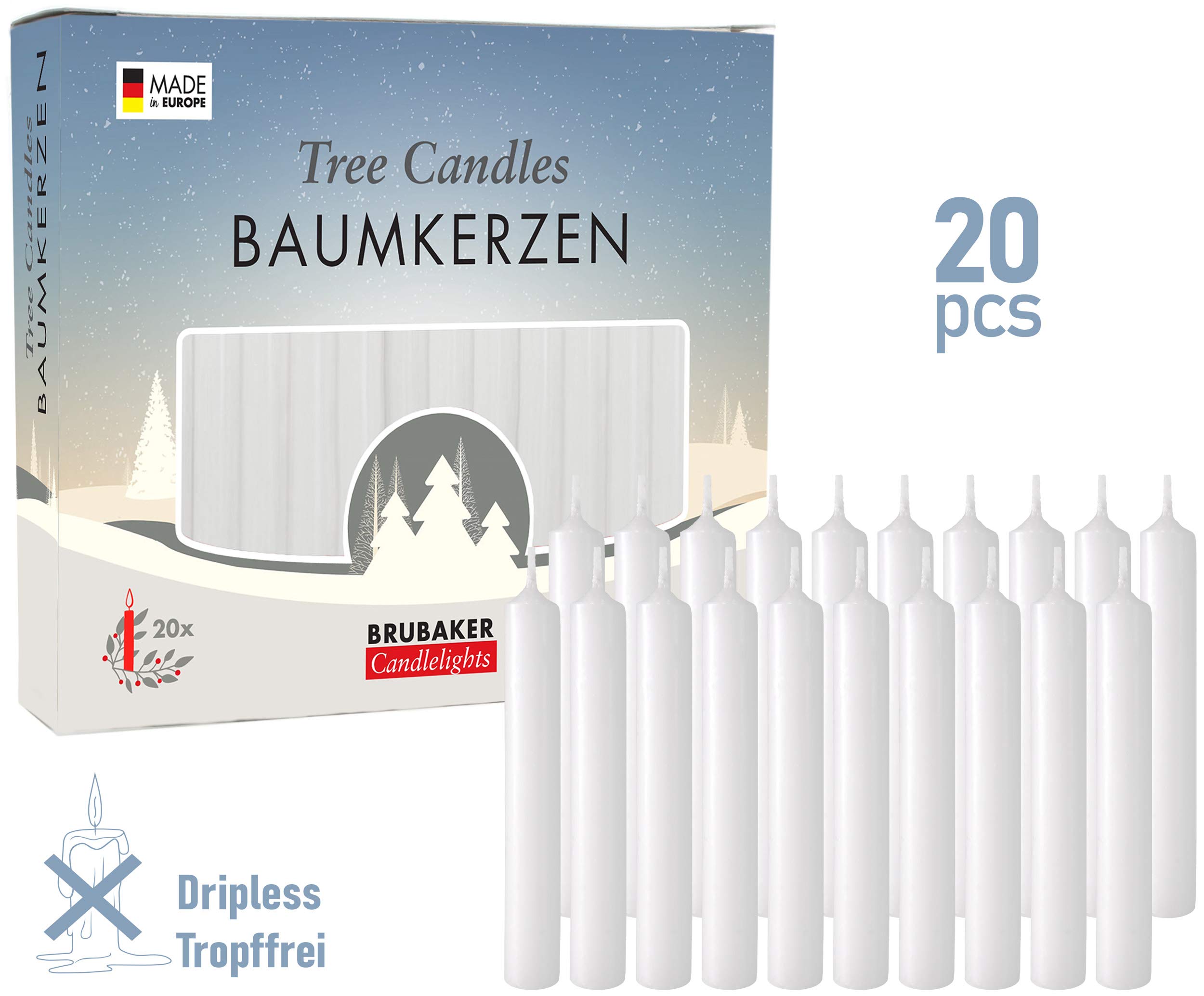 Premium White Tree Candles - Pack of 20 - 3.75
