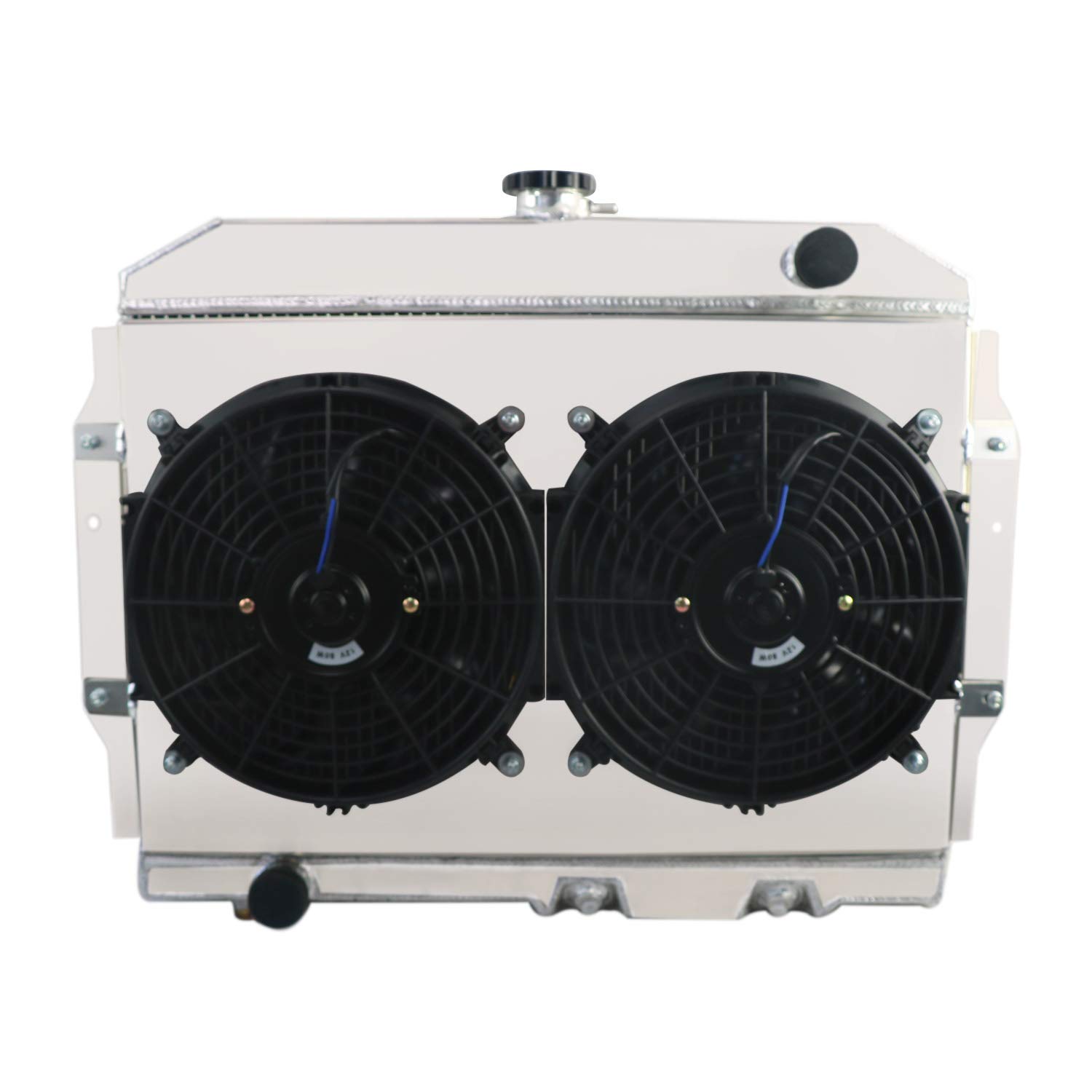 1958-1974 AMC Rambler Javelin AMX SST DPL V8 3 Row Aluminum Radiator with Cooling Fan Shroud - High Performance Cooling Upgrade for Classic Muscle Cars & Hot Rods
