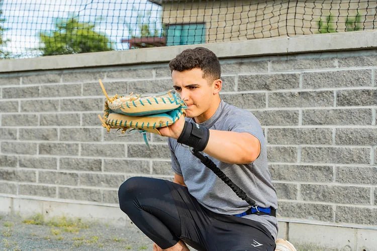 Catcher's Resistance Training (CRT) Belt & Catcher's Zone Mat Bundle - Baseball Training Equipment for Catchers - Improve Blocking & Mobility Drills