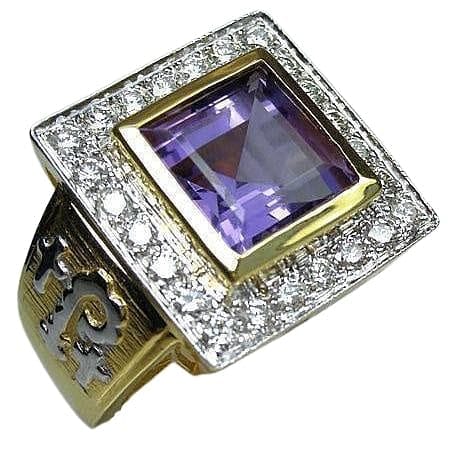 Princess Amethyst Bishop Ring - Elegant Purple Gemstone Jewelry for Women | Perfect for Weddings, Parties & Special Occasions