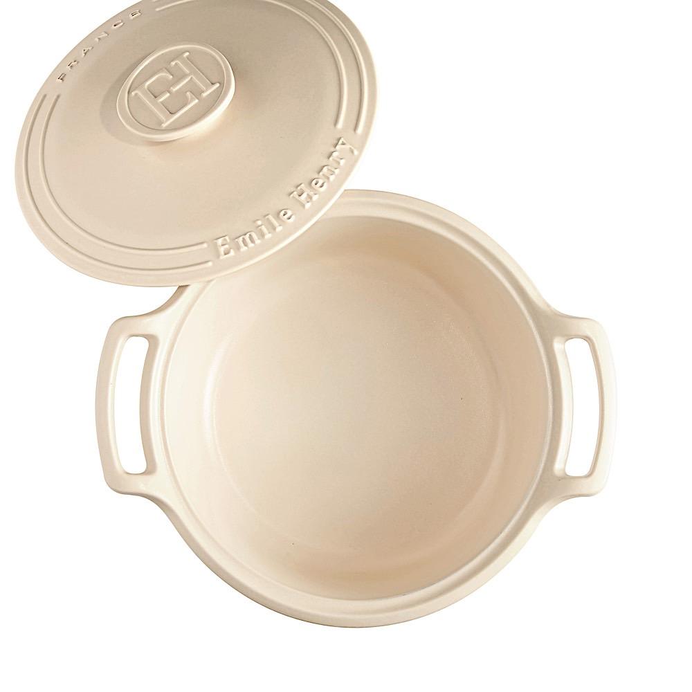 Emile Sublime 4 Qt Dutch Oven & Stewpot - Cream Enameled Cast Iron Cookware for Braising, Baking & Slow Cooking - Perfect for Soups, Stews & Bread Making