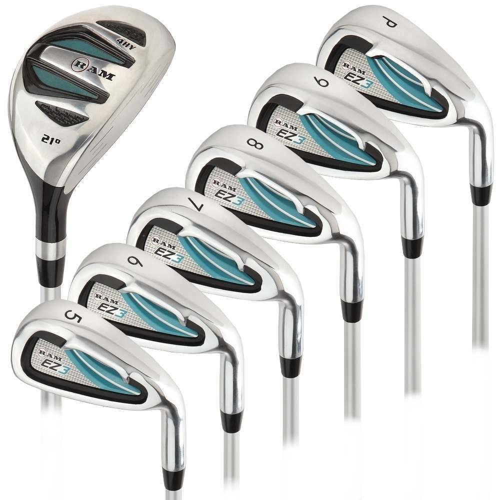 Ram Golf EZ3 Ladies Petite Right Hand Iron Set 5-6-7-8-9-PW with Hybrid - Perfect for Beginners & Casual Golfers on the Course