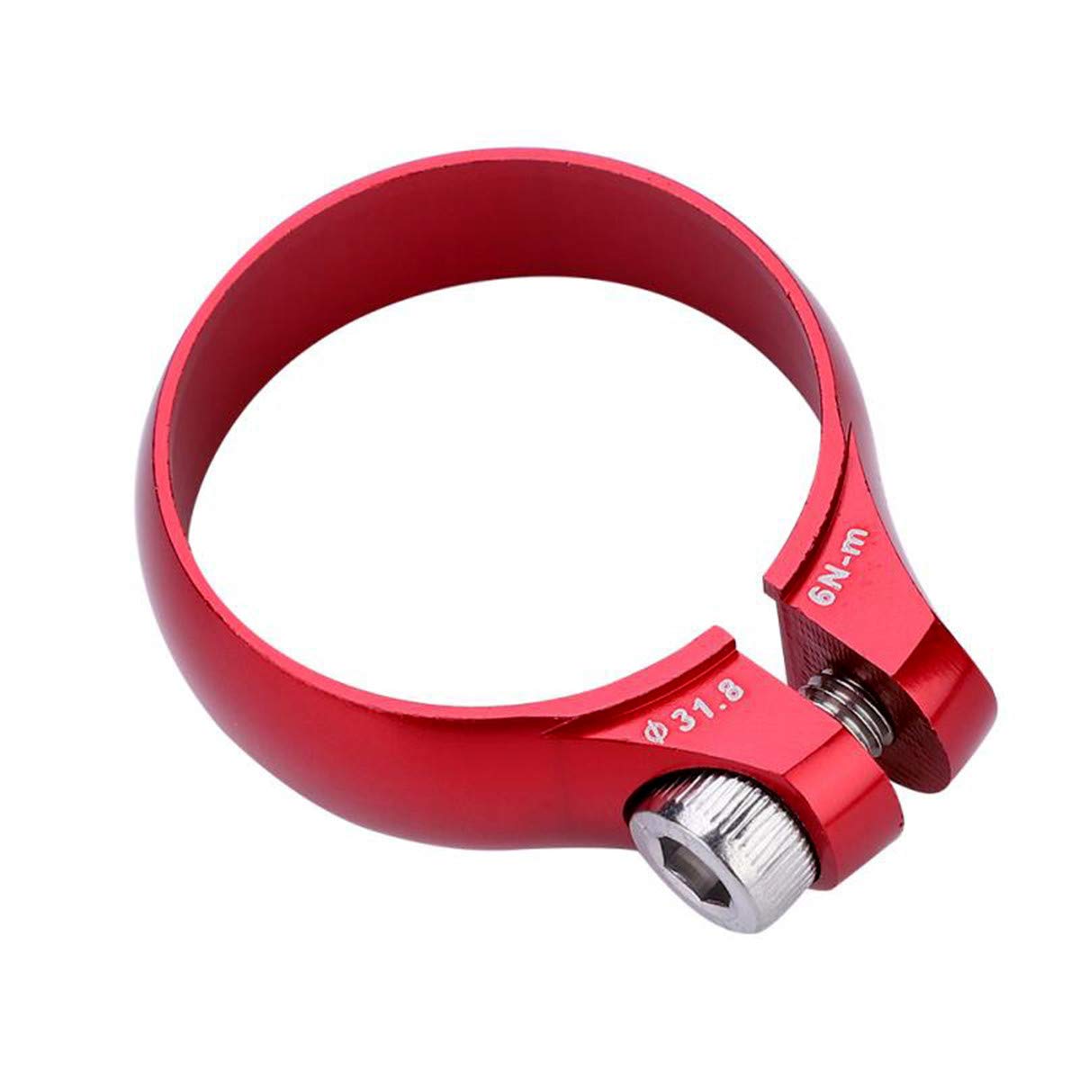 Queenbox 31.8mm Bike Seat Post Clamp - Universal Fit for MTB, Road & Casual Bikes - Durable Aluminum Alloy Seatpost Clamp (Red) - Perfect for Cycling, Commuting & Outdoor Adventures