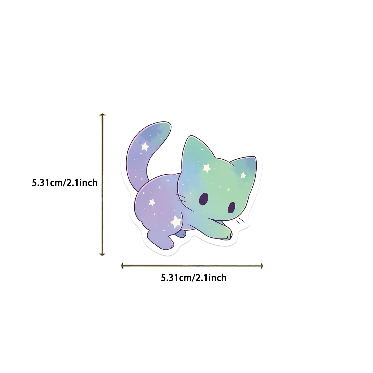 50Pcs Cartoon Space Cat Stickers - Waterproof Vinyl Kawaii Decals for Journaling, Laptop, Water Bottle & Phone Decor - Cute Aesthetic Cat Stickers for Adults & Teens - Perfect for DIY Crafts, Scrapbooking & Gift Wrapping
