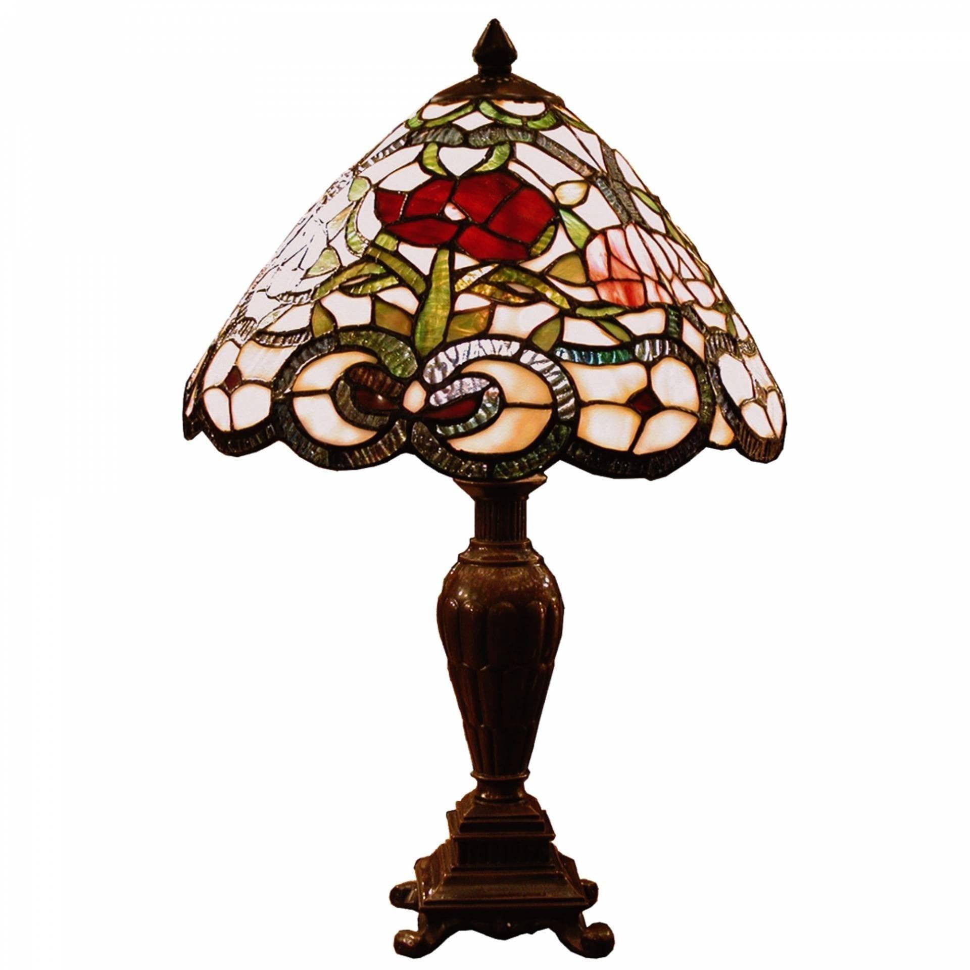 Vintage Tiffany Style Stained Glass Table Lamp - Spring Floral Design for Home & Office Decor | Perfect for Living Room, Bedroom, or Study Lighting
