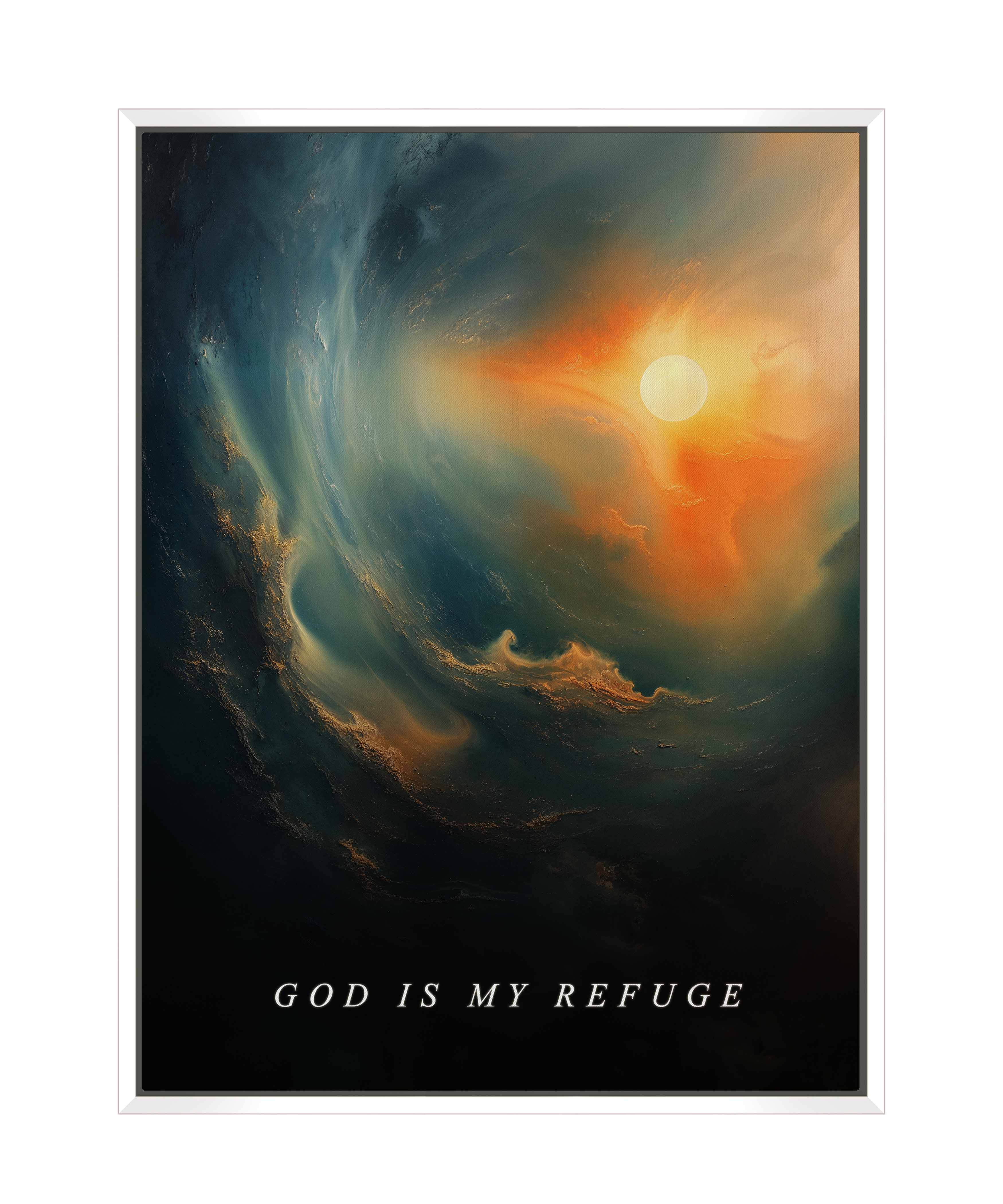 God is My Refuge - Inspirational Gallery Wrapped Canvas Wall Art for Home Decor, Office & Church - Perfect for Living Room, Bedroom & Prayer Space