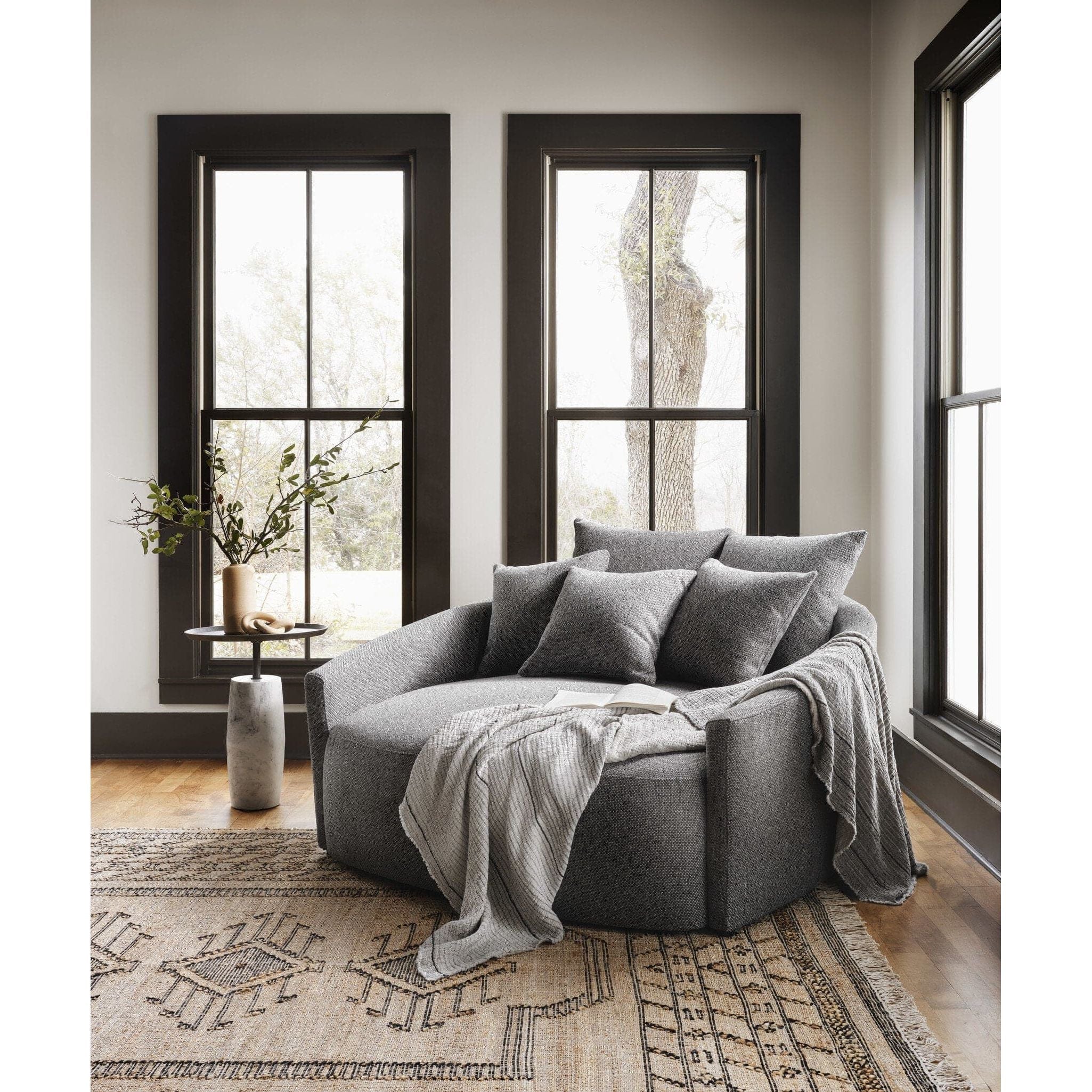 Anaya Media Lounger Chair - Gibson Smoke Gray Recliner Sofa for Living Room, Home Theater & Relaxation | Modern Comfort Furniture for Small Spaces