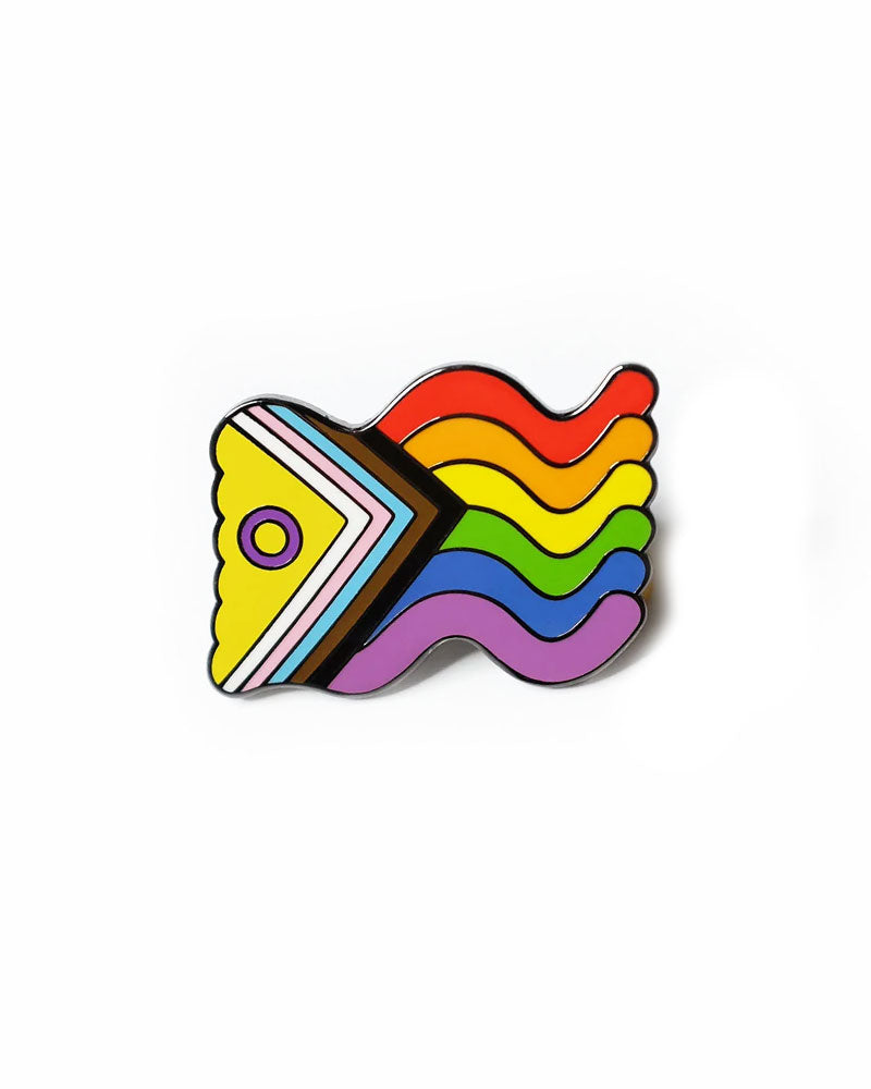 Intersex Inclusive Squiggly Pride Flag Pin - LGBTQ+ Ally Accessory for Backpacks, Jackets & Pride Events