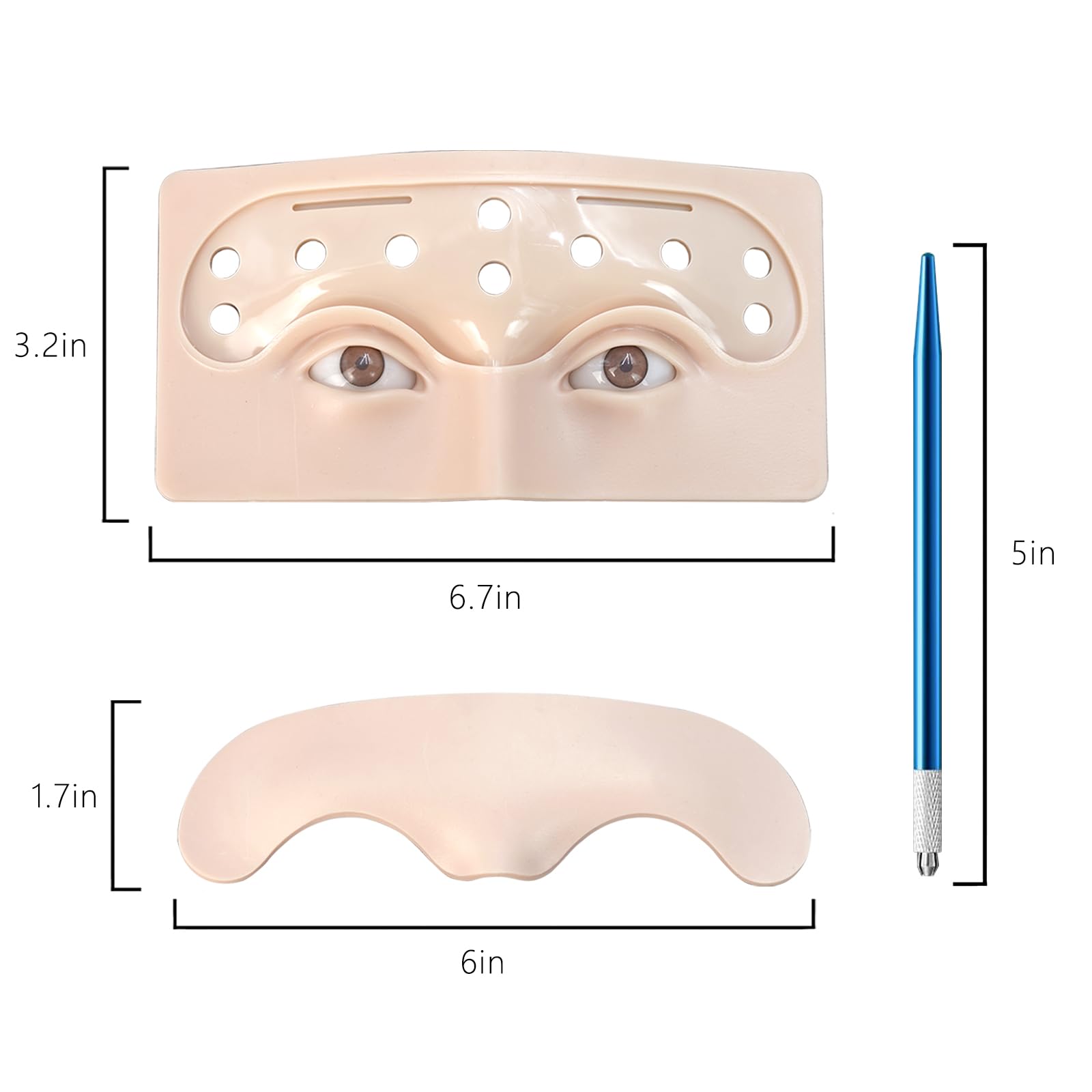 Permanent Eyebrow Tattoo Practice Skin - 6 Replaceable Silicone Sheets for Microblading & Microshading Training | Realistic Fake Skin for Eyebrow Makeup Practice | Perfect for Tattoo Artists & Beauty Salons (Yellow)