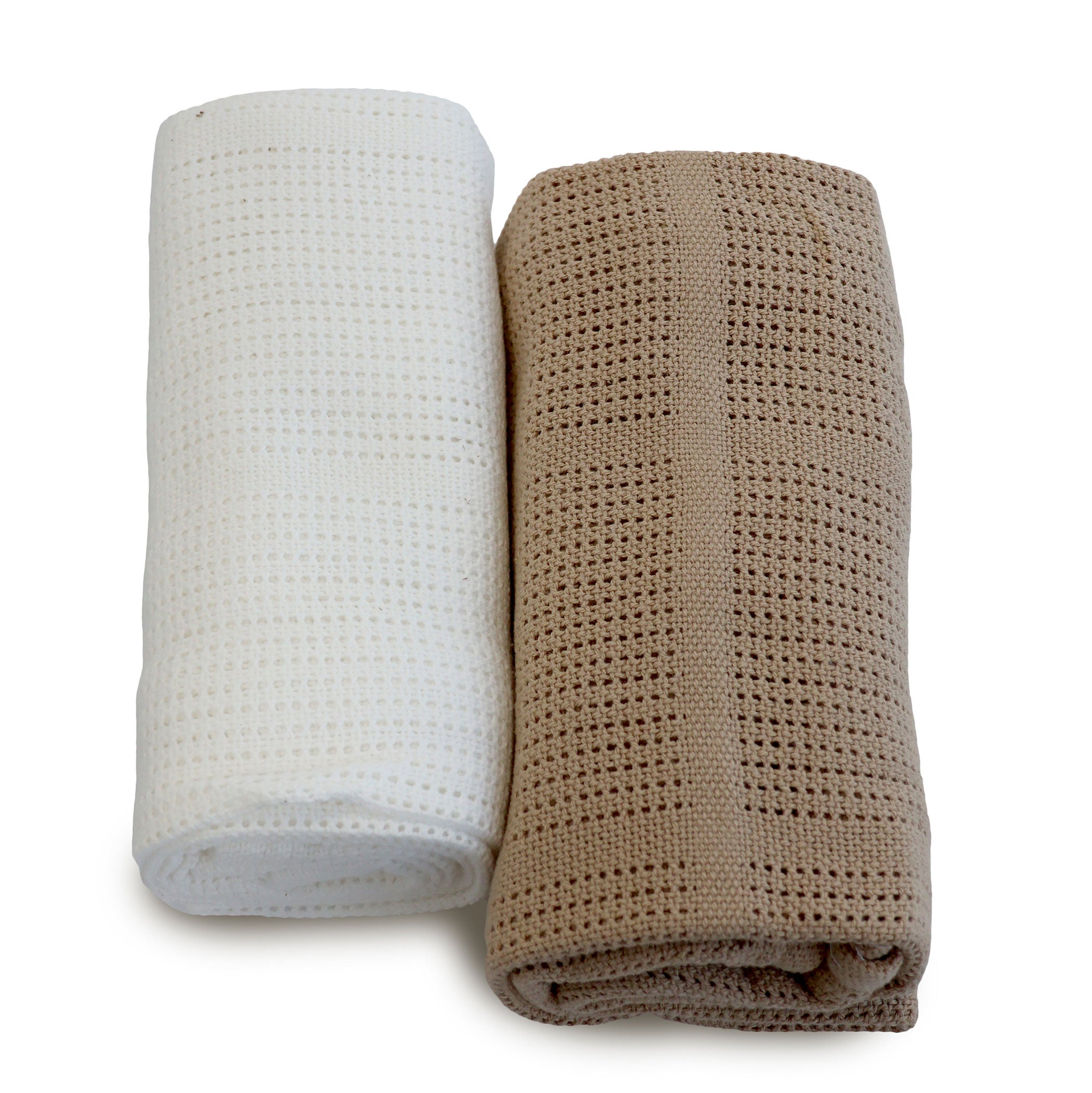 Organic Cotton 2-Pack Baby Cellular Blankets - Breathable & Soft for Newborns & Toddlers - Perfect for Nursery, Stroller & Car Seat - Chestnut Brown