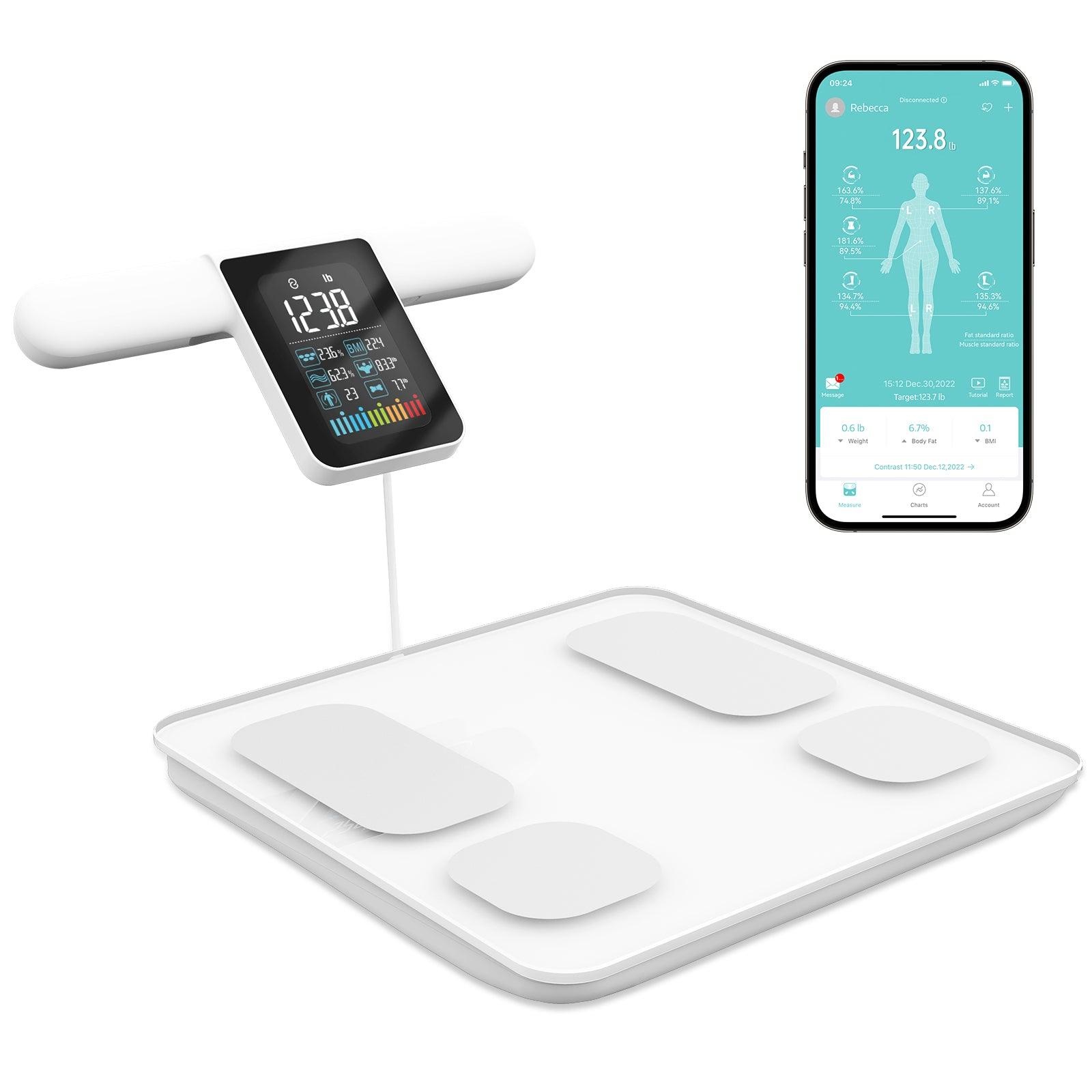 Lescale P3 Professional 8-Electrode Smart Body Fat Scale - Accurate BMI, Weight, Muscle & Water Percentage Measurement for Home Gym & Health Tracking