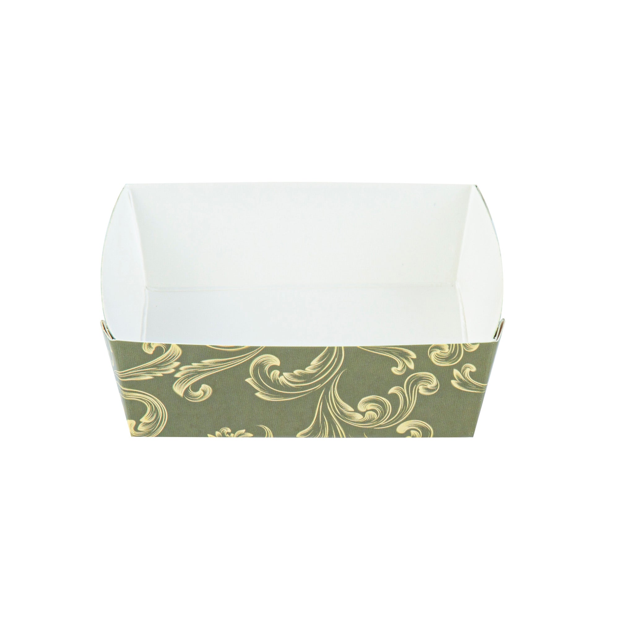 Bake Tek 8 oz Dark Green Vintage Floral Paper Baking Cups - Greaseproof 4.25