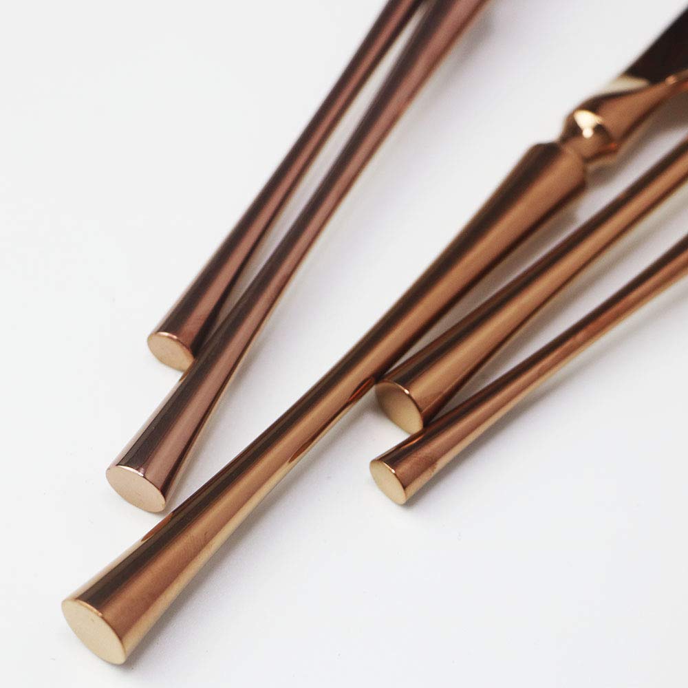 JASHII 5-Piece Rose Gold Flatware Set - Stainless Steel Silverware Cutlery Set for 1 Person | Dishwasher Safe & Elegant Dining | Perfect for Wedding Gifts, Bridal Showers & Formal Dinner Parties