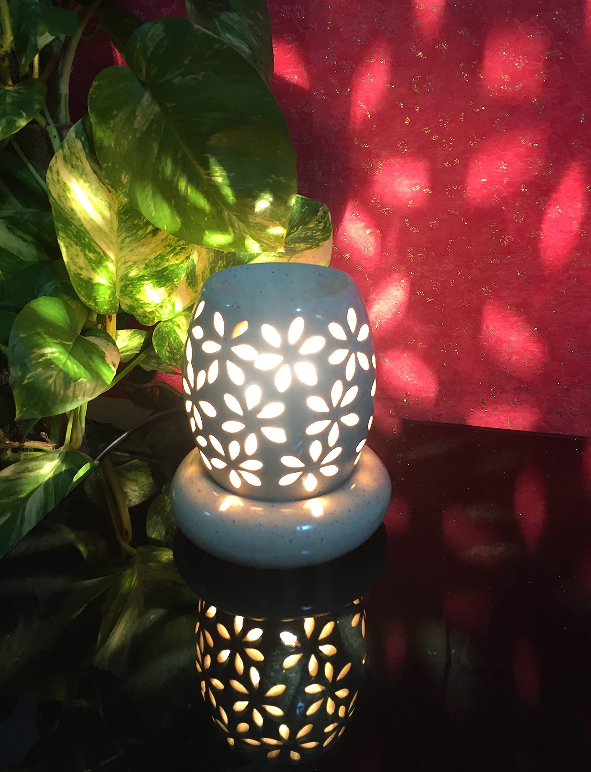 Ancient Style Ceramic Electric Aroma Oil Diffuser with Extra Bulb - Handcrafted Essential Oil Burner & Fragrance Lamp for Home Decor, Yoga, Spa, and Relaxation