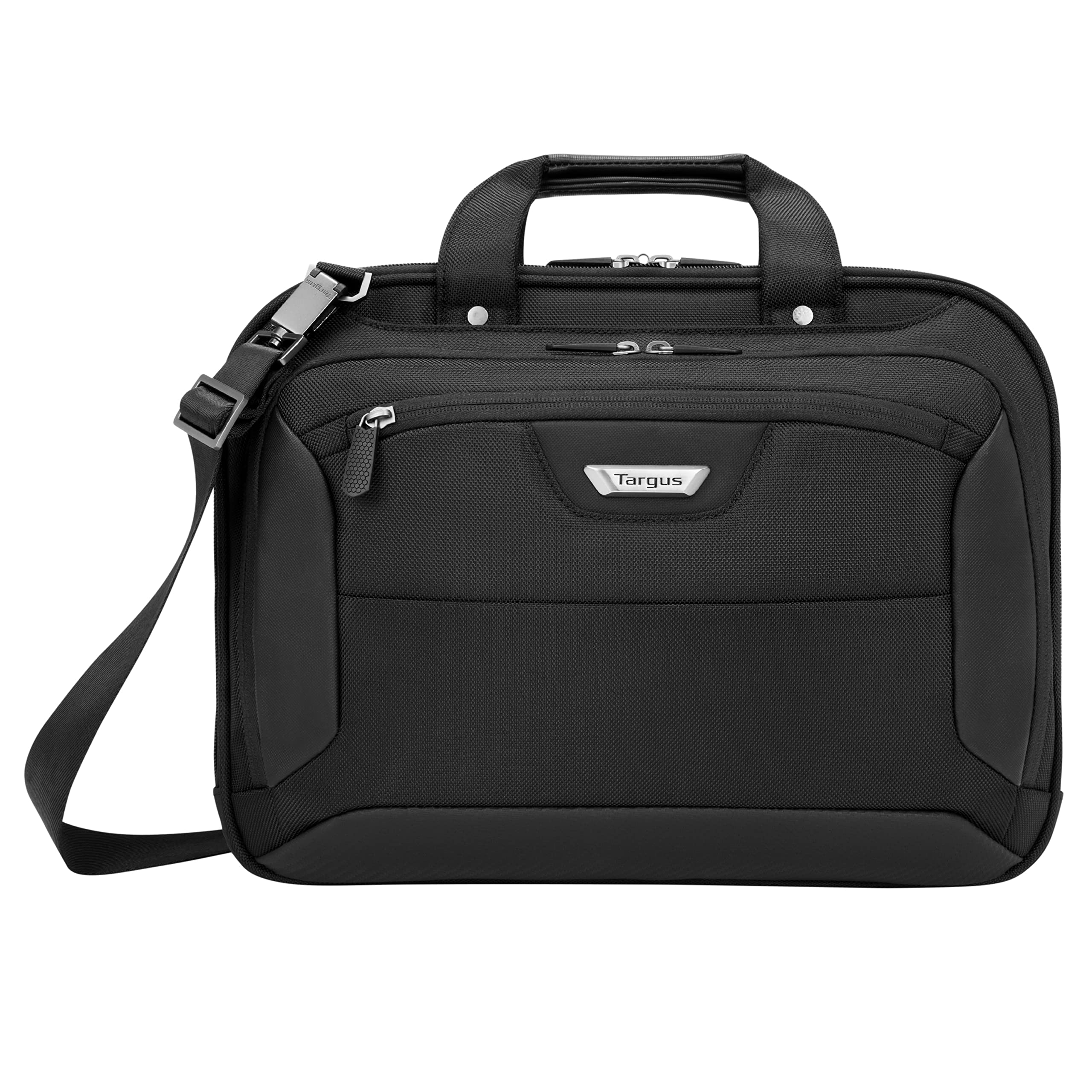 Targus Corporate Traveler Laptop Briefcase - TSA Approved Water Resistant Business Bag for Men & Women - Fits 14 Inch Laptops - Perfect for Business Travel, Office Commute & Airport Security (Black, CUCT02UA14S)