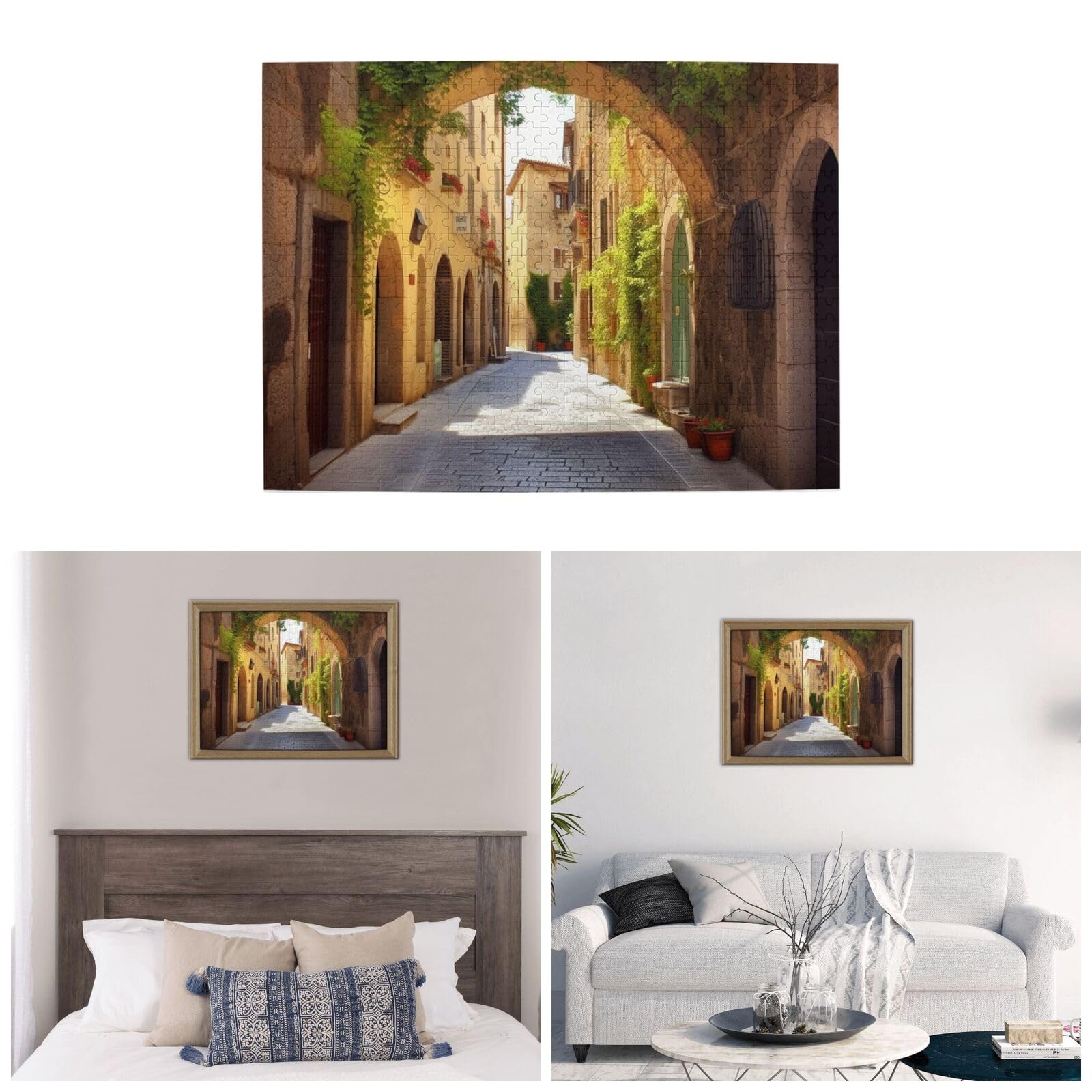 500-Piece Italian Street Wooden Jigsaw Puzzle for Adults - Personalized Photo Puzzle, Classic Family Board Game (20.4