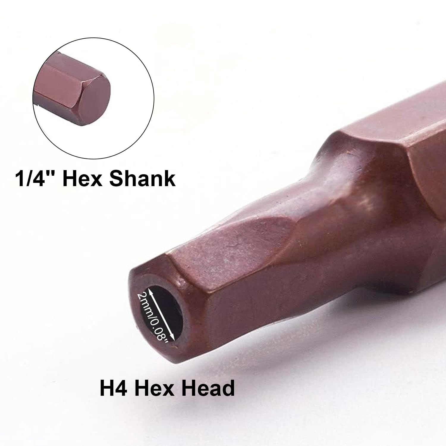 Utoolmart 12Pcs H4 Hex Head Security Screwdriver Bits Set - 1/4 Inch Hex Shank, S2 High Alloy Steel (25mm Length) - Perfect for Automotive, Electronics & Home DIY Repairs