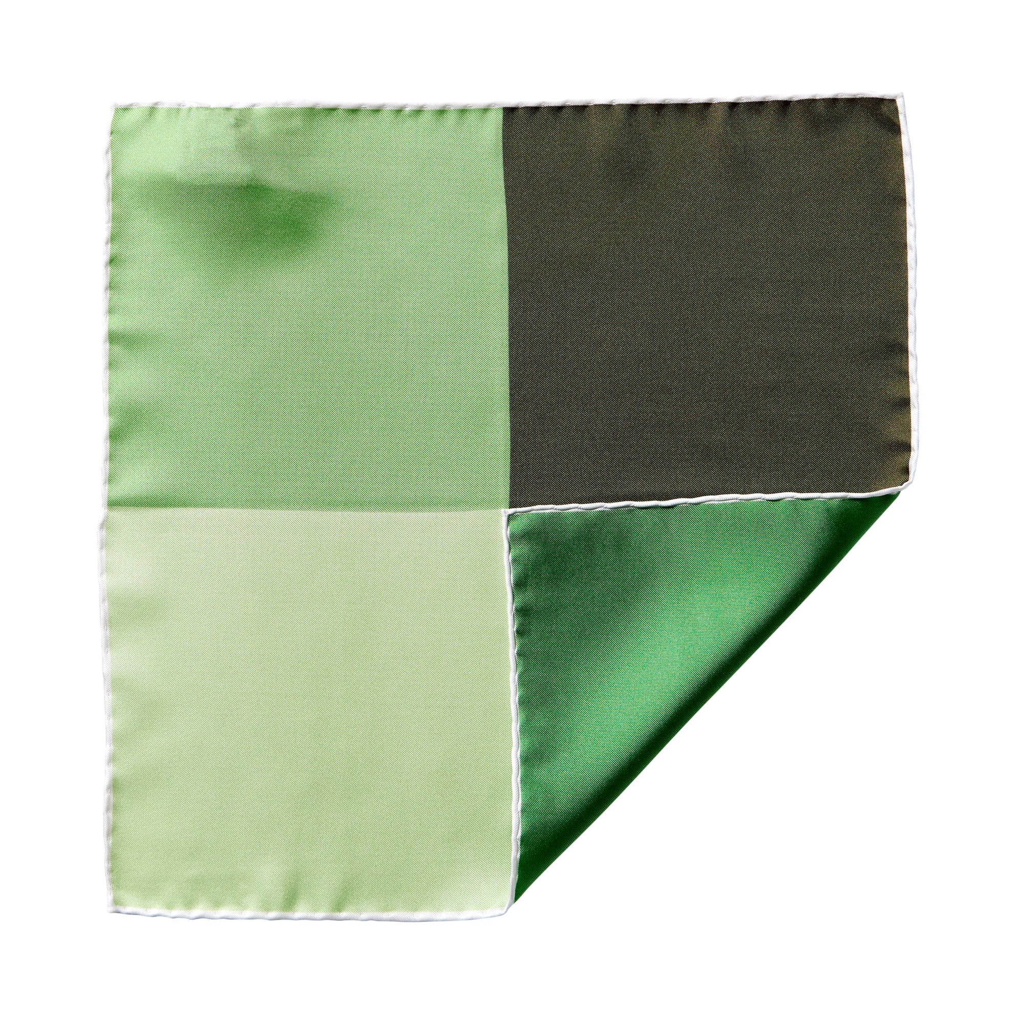 Henry Sartorial x Cantini Green Multi Color Block Pocket Square - Elegant Men's Accessory for Suits, Weddings & Formal Events