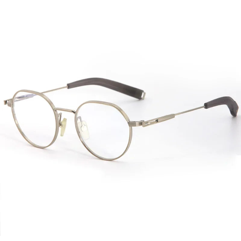 Aror Unisex Full Rim Small Flat Top Round Titanium Eyeglasses Frame 494101 - Lightweight & Durable for Reading, Computer Work & Everyday Wear
