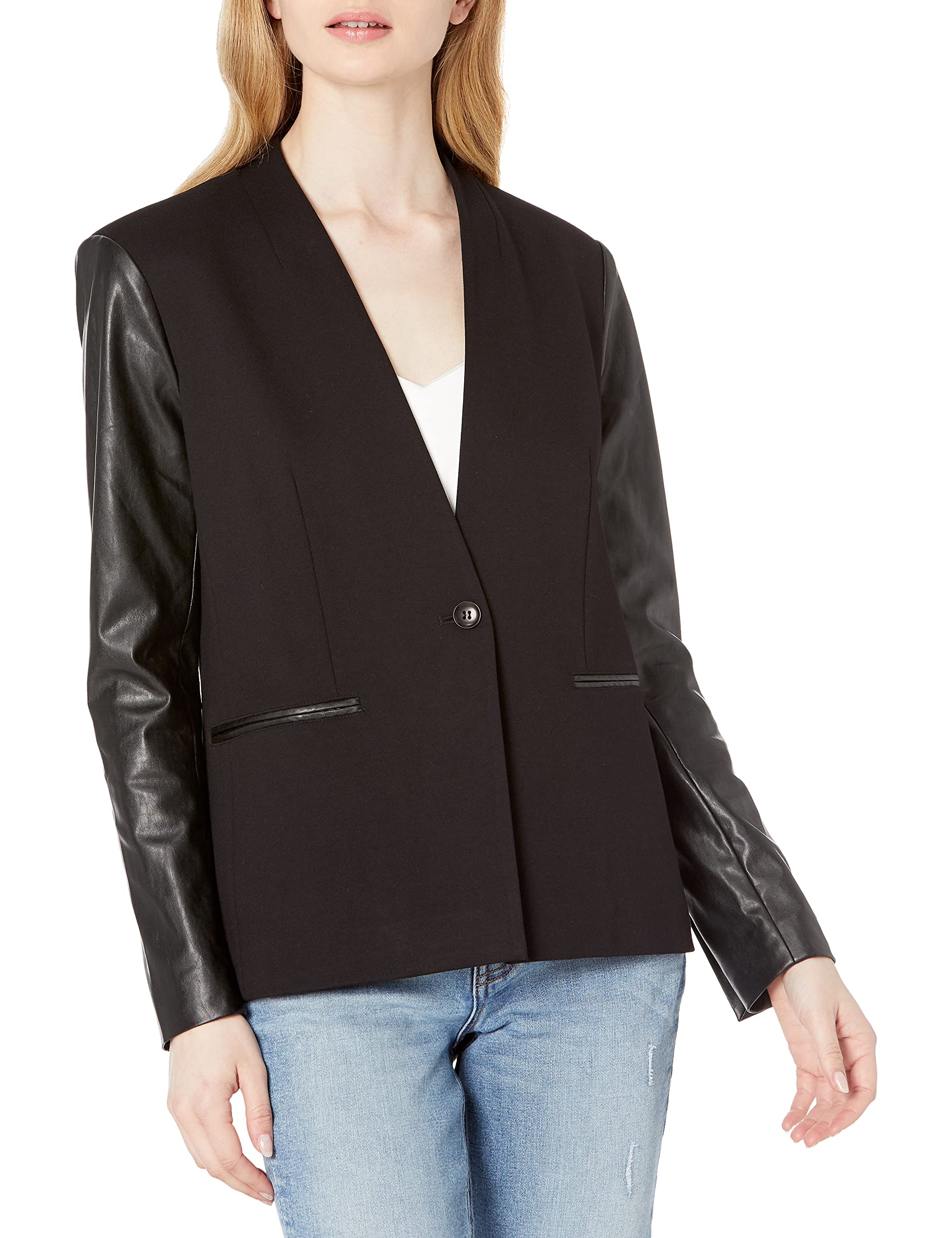 BCBGMAXAZRIA Women's Long Sleeve Blazer Jacket for Work & Office - Professional Tailored Fit Formal Coat for Business, Interviews & Special Occasions