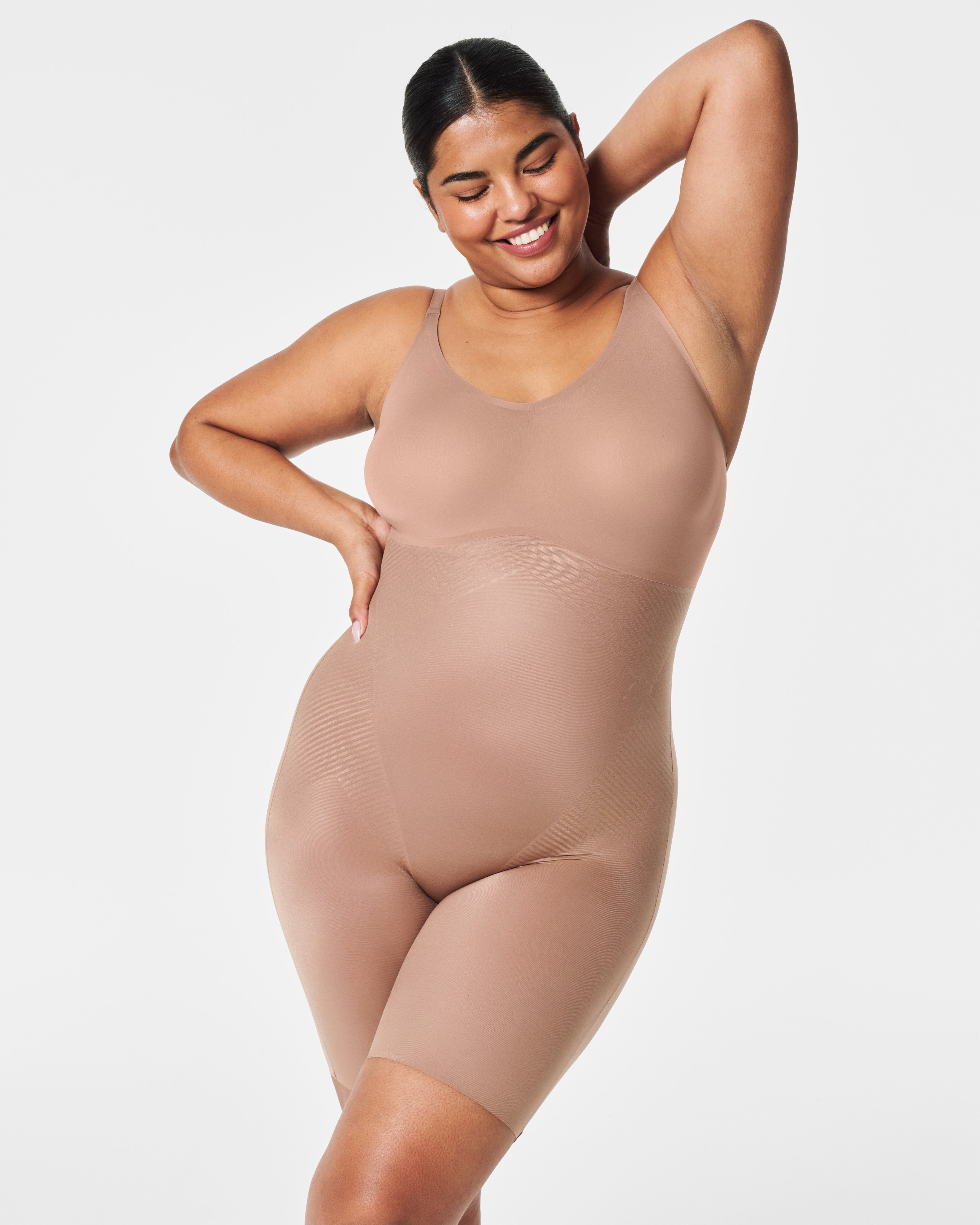 SPANX Shapewear Invisible Mid Thigh Bodysuit for Women - Seamless Slimming Shapewear for Everyday Wear & Special Occasions