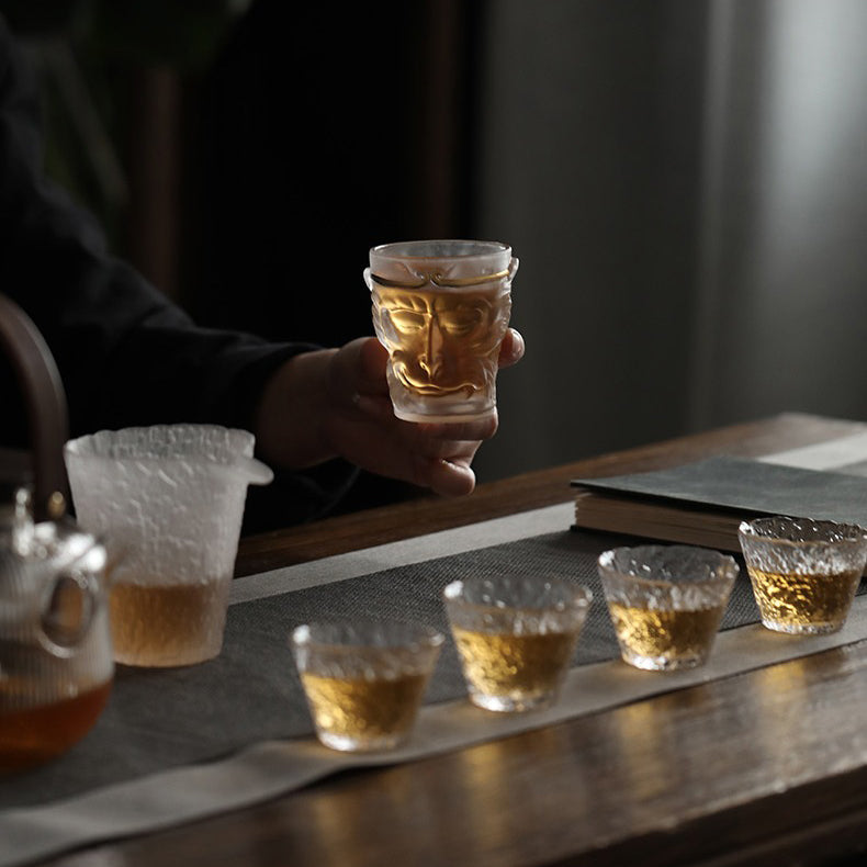 Sun Wukong Glass Tea Cup - Premium Handmade Chinese Tea Set for Gongfu Tea Ceremony | Perfect for Home, Office & Gifts | BPA-Free Heat-Resistant Glass