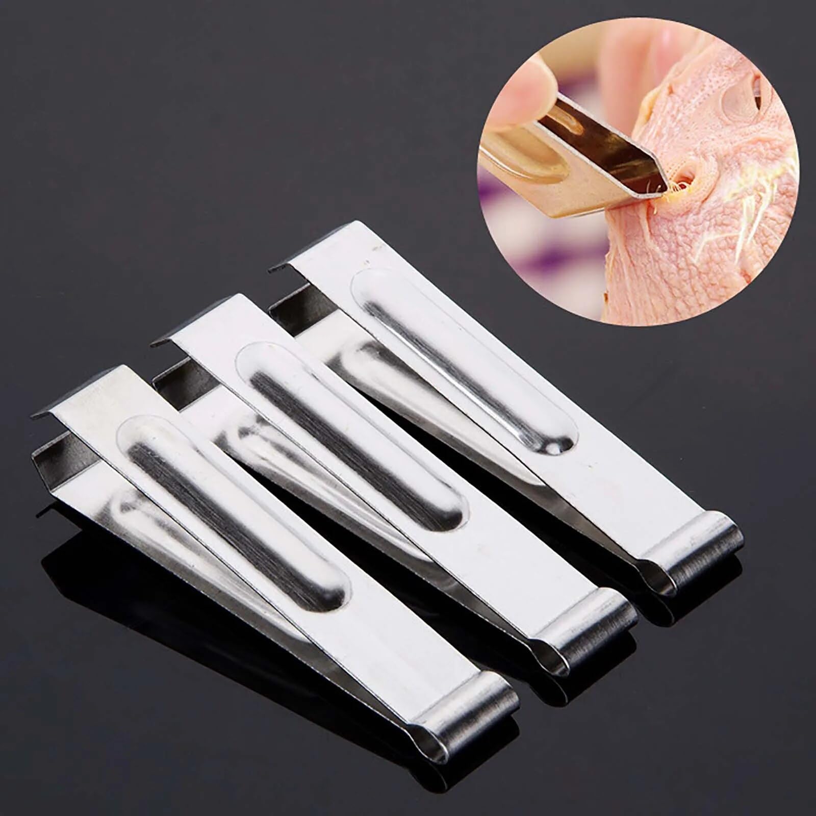 Professional Stainless Steel Hair Removal Tweezers - Fish Bone Remover, Pincer Clip & Plucking Clamp - Multipurpose Kitchen & Beauty Tool for Eyebrow Grooming, Splinter Removal & Fish Preparation