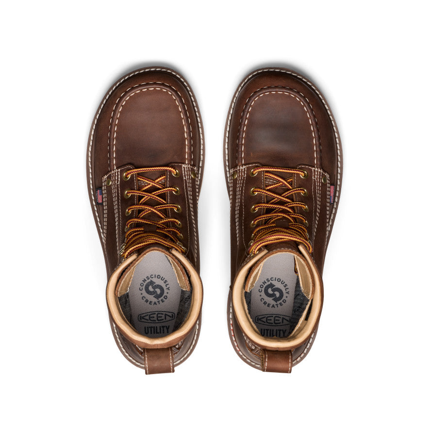 Men's Liberty 8 Waterproof Work Boot with Carbon Toe - Leather Brown/Gum Sole | Durable Safety Boots for Construction, Hiking & Outdoor Work
