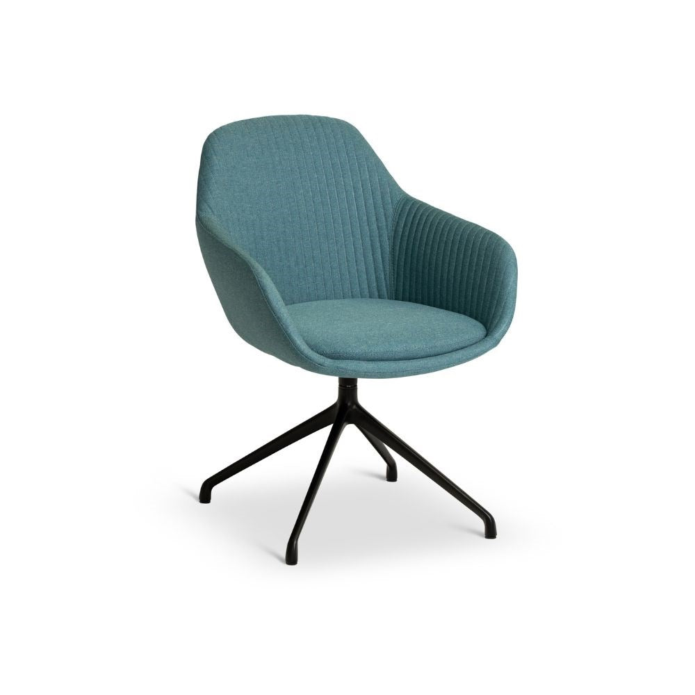 Ava Chair with Black Iron Base & Teal Fabric - Modern Office & Living Room Seating for Home & Workspace