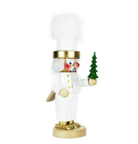 Steinbach Chubby White Santa Christmas Figurine - White & Red Holiday Decoration for Home, Office & Christmas Tree Decor