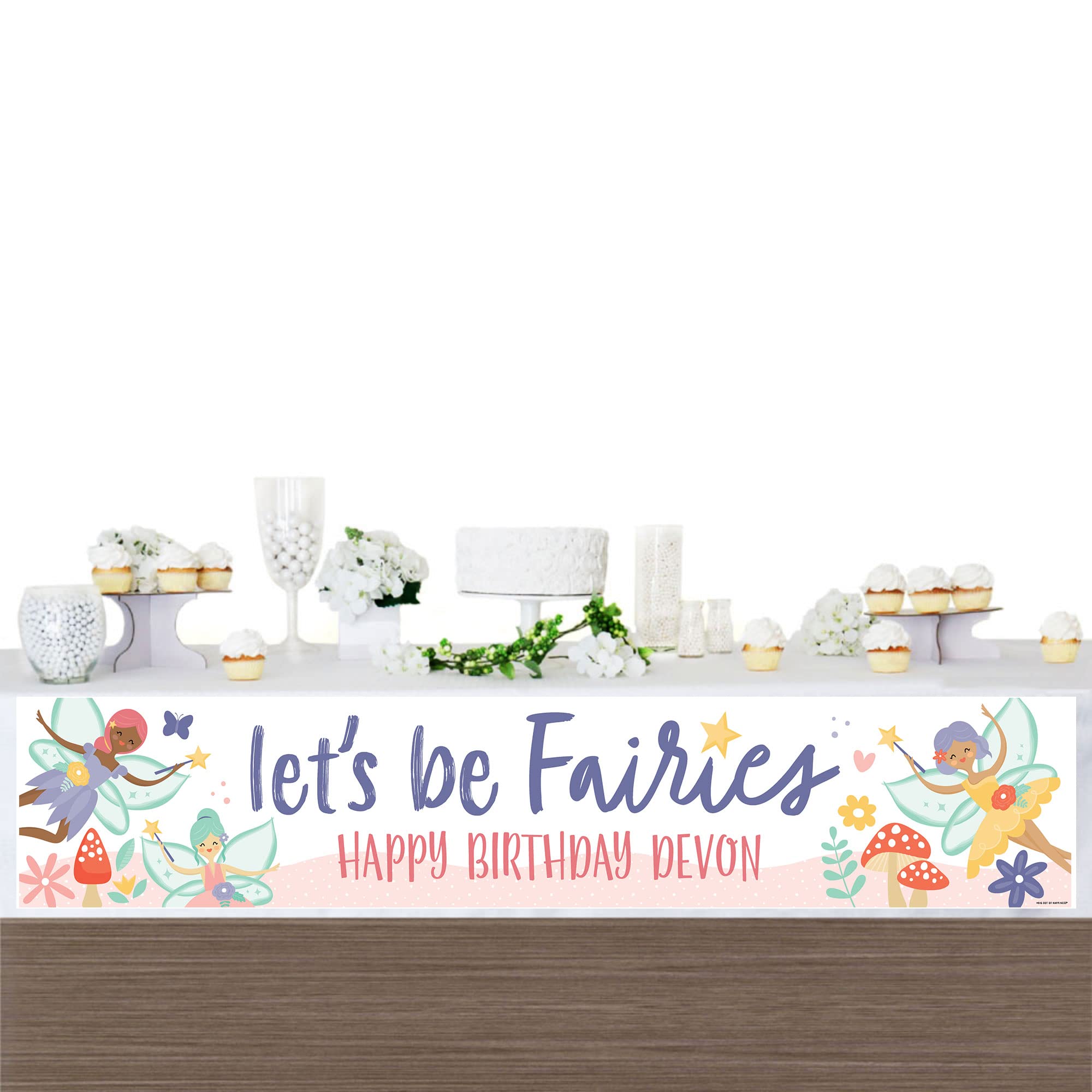 Personalized Let’s Be Fairies Custom Fairy Garden Birthday Party Decorations - Unique Fairy Theme Party Banner for Kids Birthday, Baby Shower & Garden Celebrations