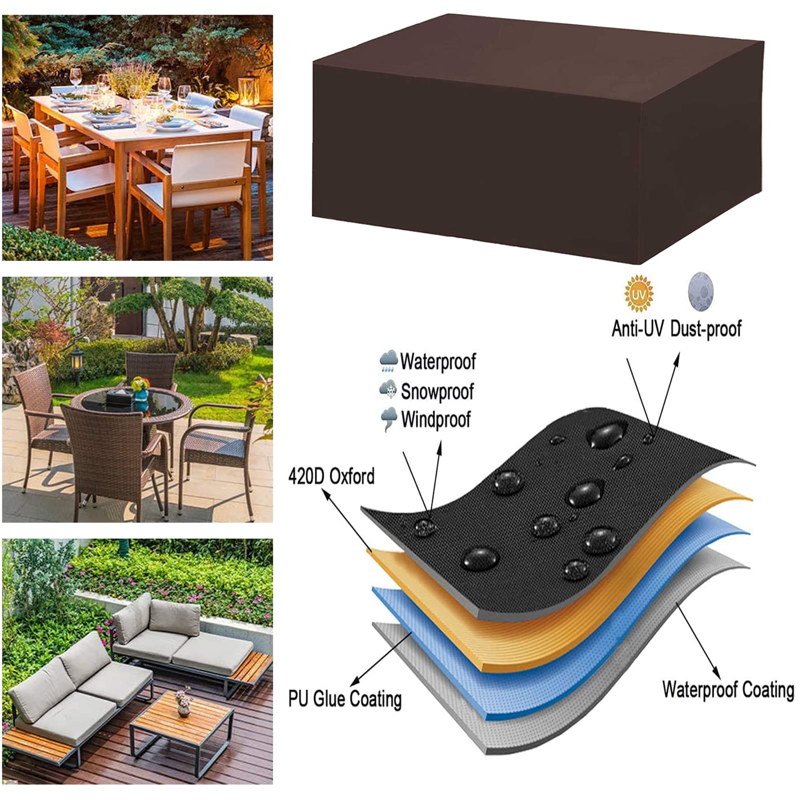 Waterproof Rectangle Patio Furniture Cover 79