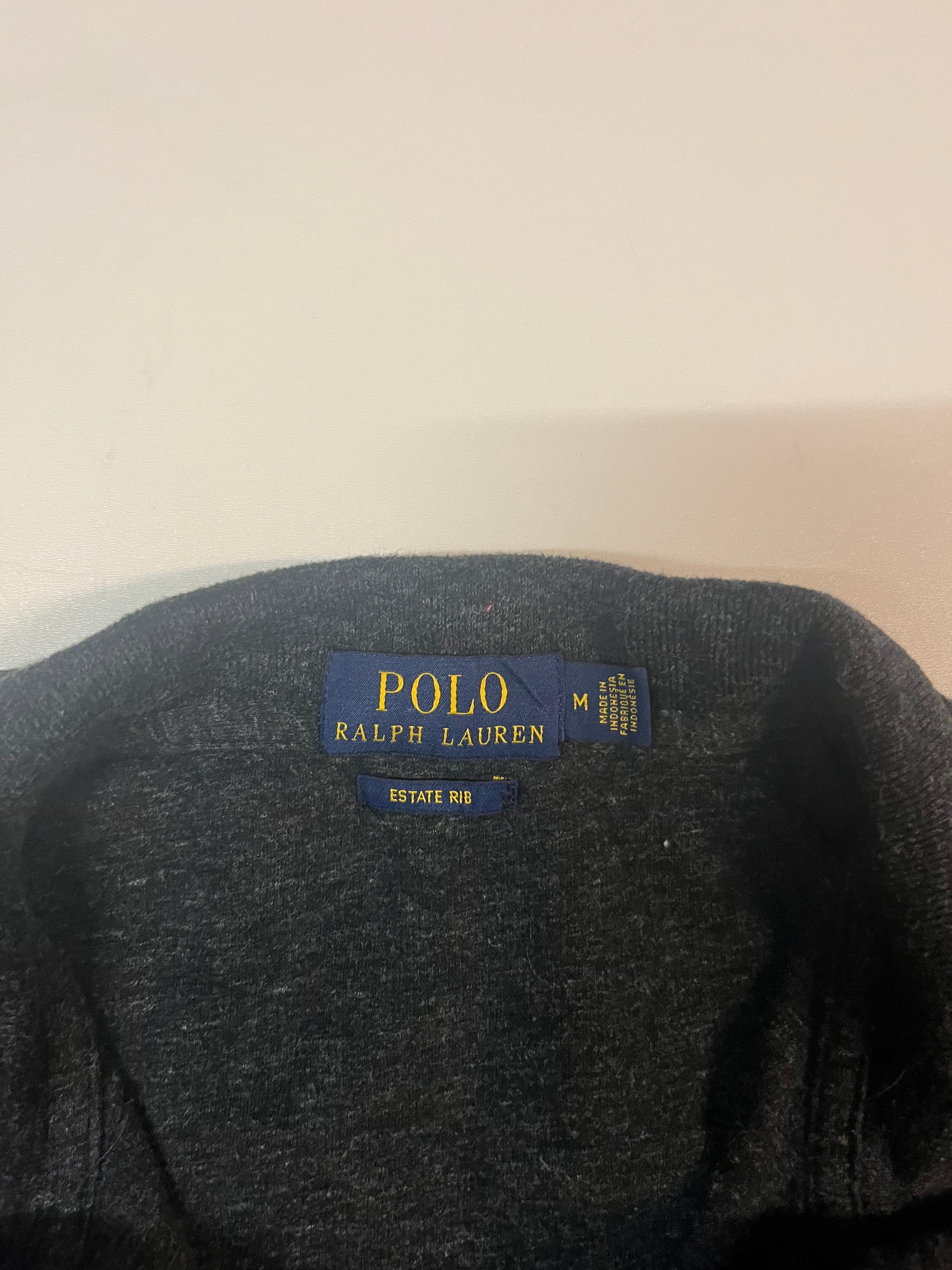 Vintage Ralph Lauren Polo Zip-Up Pullover Sweatshirt for Men - Medium Fits Small (Style 1485) | Casual Wear, Layering & Street Style Fashion