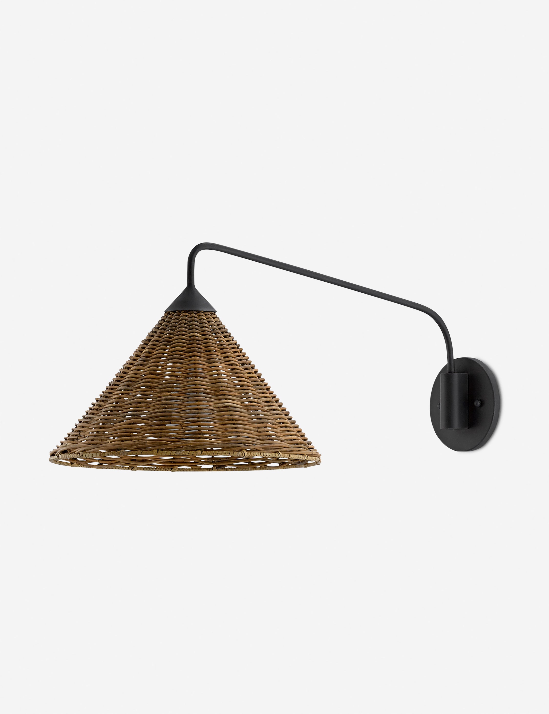 Caroline Sconce Wall Light - Vintage Style Plug-in Wall Sconce with Fabric Shade for Bedroom, Living Room & Hallway Decor