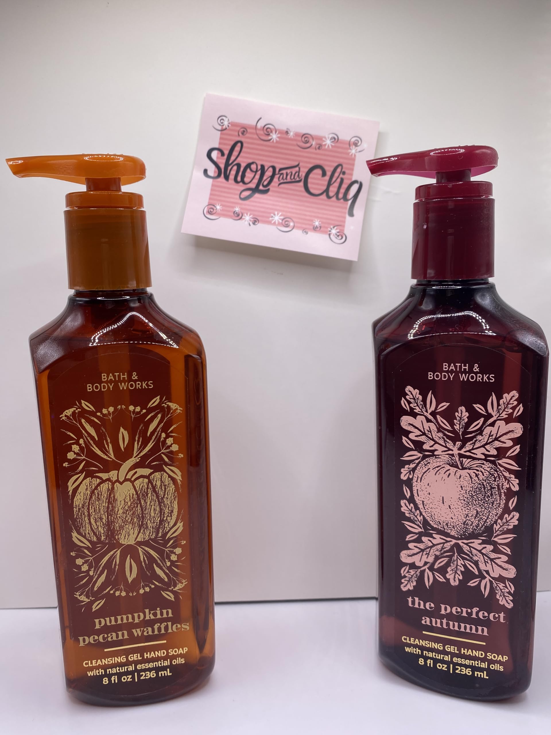 Shop&Cliq Pumpkin Pecan Waffles & The Perfect Autumn Hand Wash Soap Bundle - 8 fl oz Each - Fall Scented Bath & Body Gel Soap for Kitchen, Bathroom & Guest Washroom