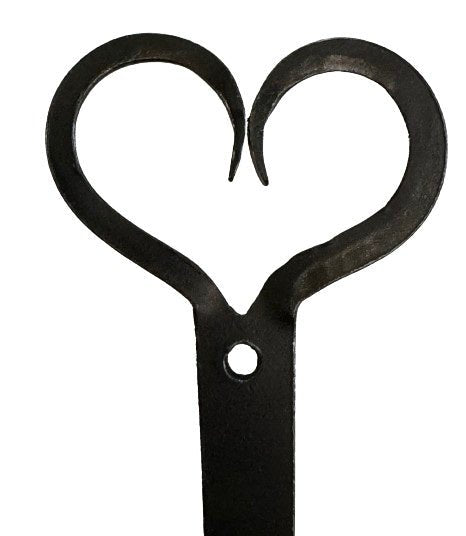 Hand Forged Heart Hook - Solid Wrought Iron Wall Hooks in 3 Sizes (Small, Medium, Large) for Home Decor, Coat Hanging, and Farmhouse Style Organization