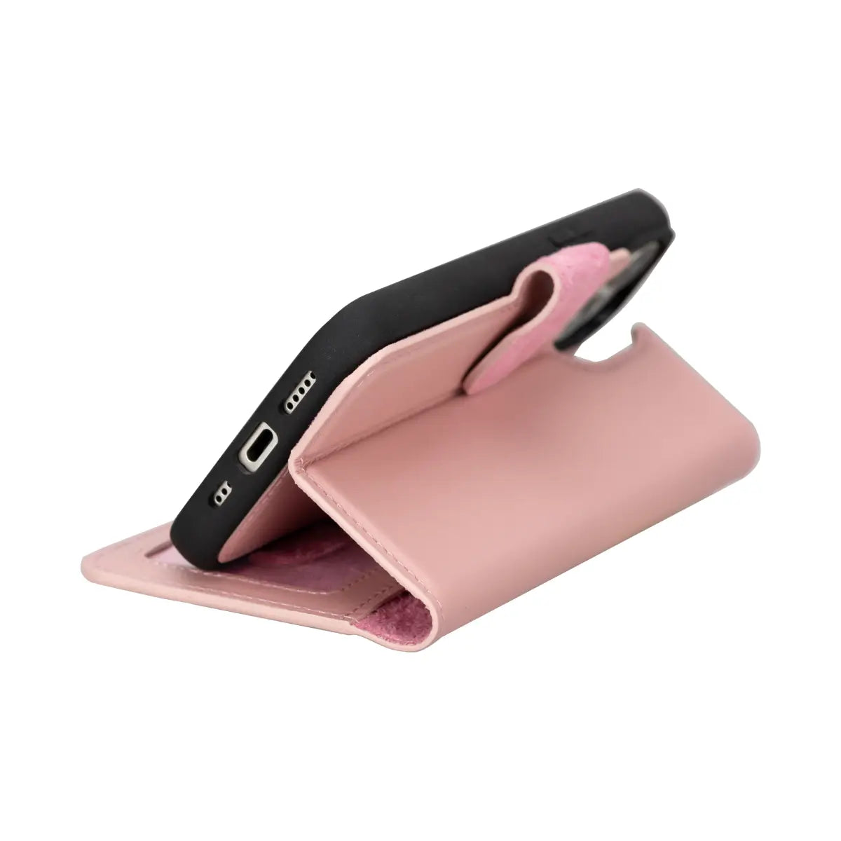 Pink Leather Wallet Case for iPhone 15 - Slim Protective Phone Cover with Card Holder | Perfect for Everyday Use, Travel & Shopping