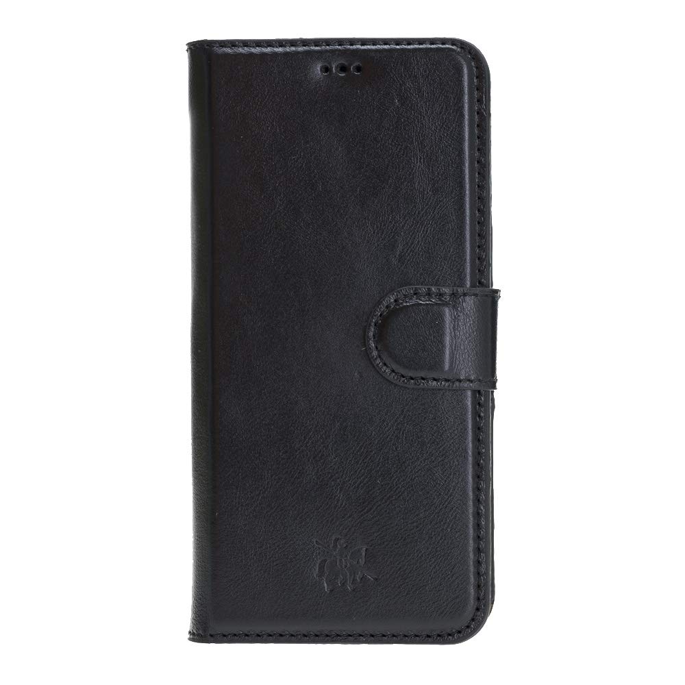 Venito Florence Genuine Leather Wallet Phone Case for Samsung Galaxy S10 5G - RFID Blocking for Security - Detachable Magnetic Wallet - Rustic Black - Perfect for Travel, Business & Everyday Use
