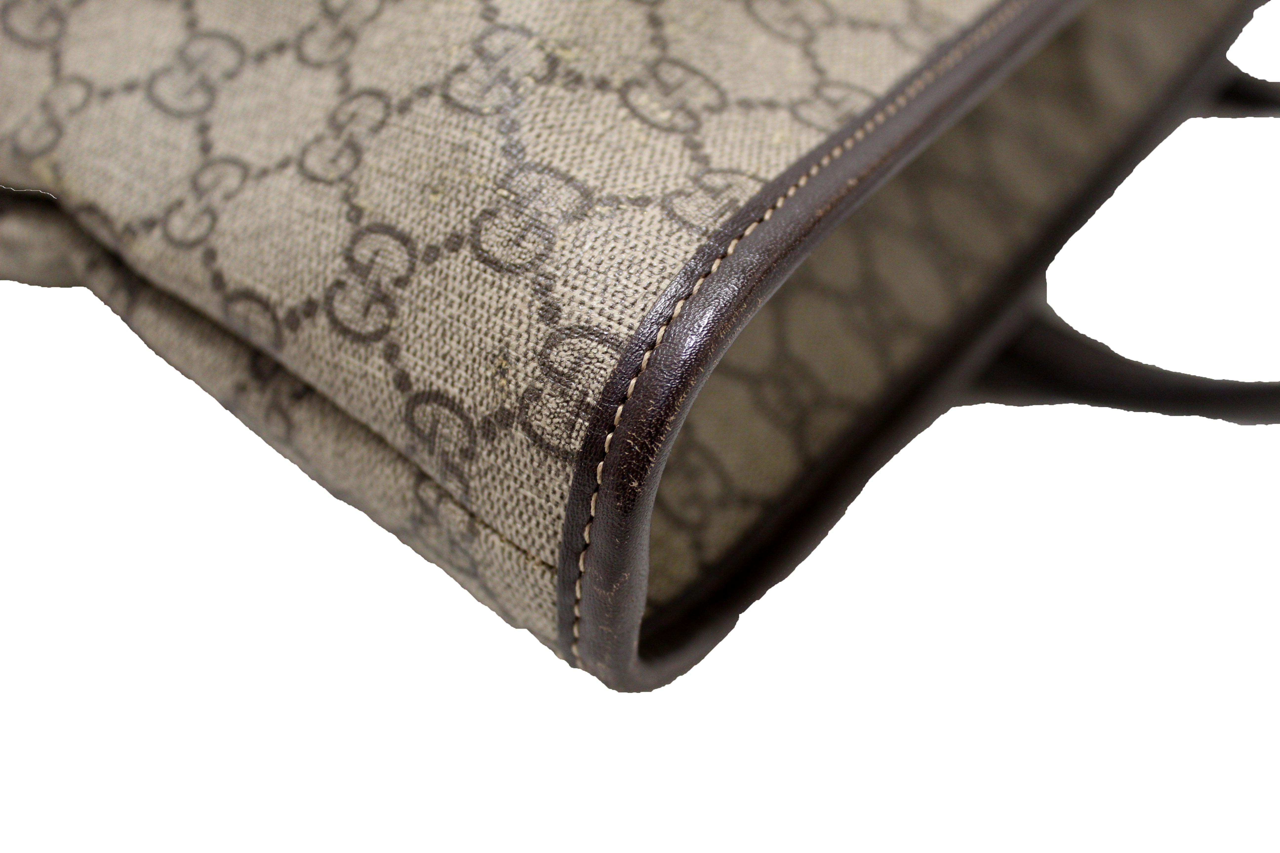 Authentic Gucci GG Supreme Brown Shoulder Tote Bag for Women - Luxury Designer Handbag for Work, Travel & Everyday Use
