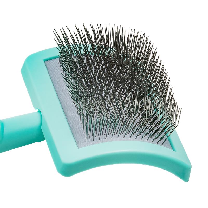 Tauro Pro Line Plastic Brush - Mint Green, Thin & Hard Bristles, Large Size 6.9x4.2x2.4 Inches - Perfect for Pet Grooming, Makeup Application & Detailing Cars
